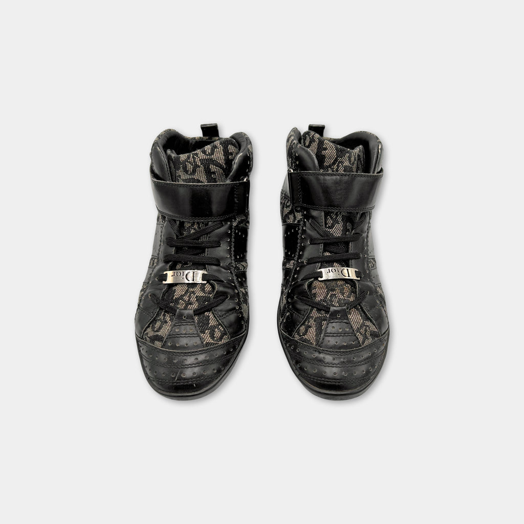 Christian Dior 2004 Monogram Canvas Mid-Top Sneakers