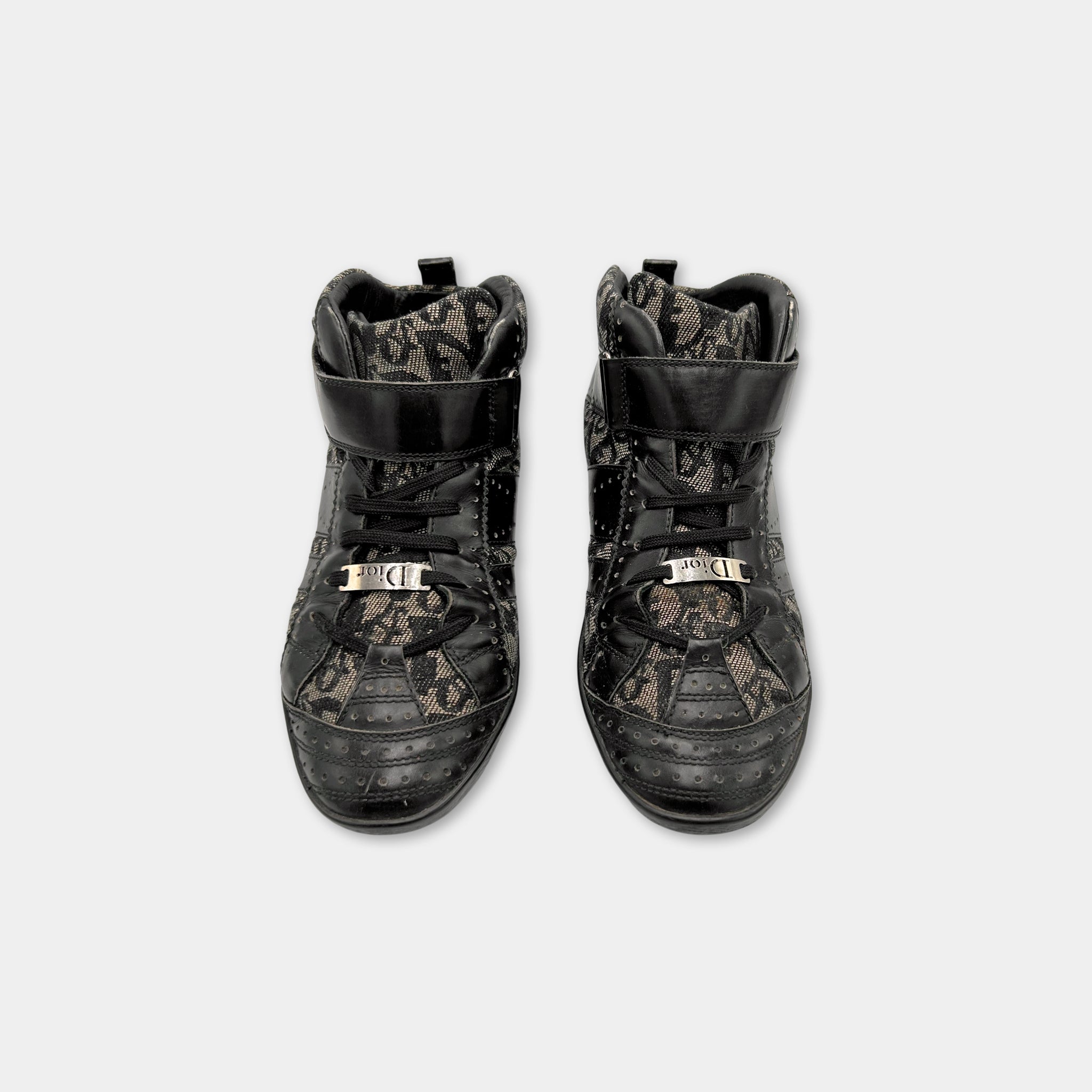 Christian Dior 2004 Monogram Canvas Mid-Top Sneakers