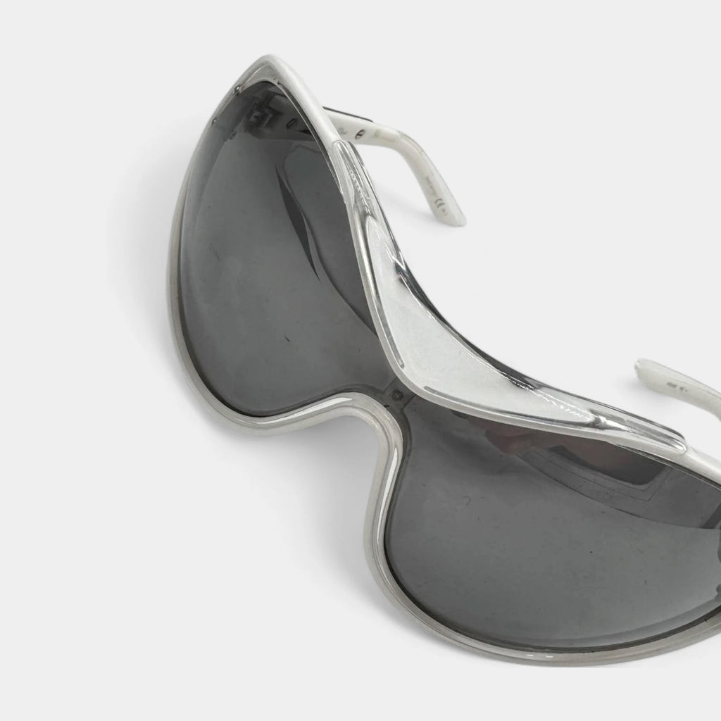 Christian Dior 2000's "Dior Striking" Oversized White Sunglasses