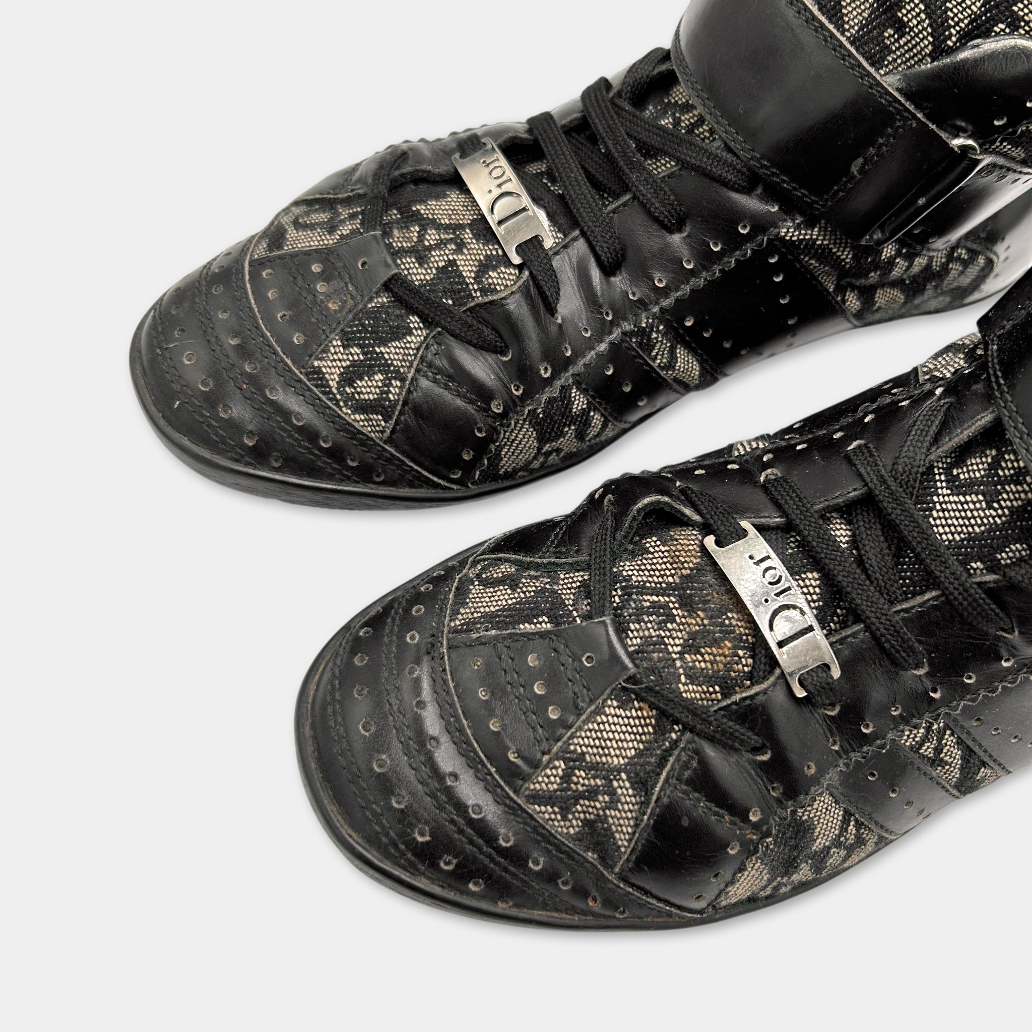Christian Dior 2004 Monogram Canvas Mid-Top Sneakers