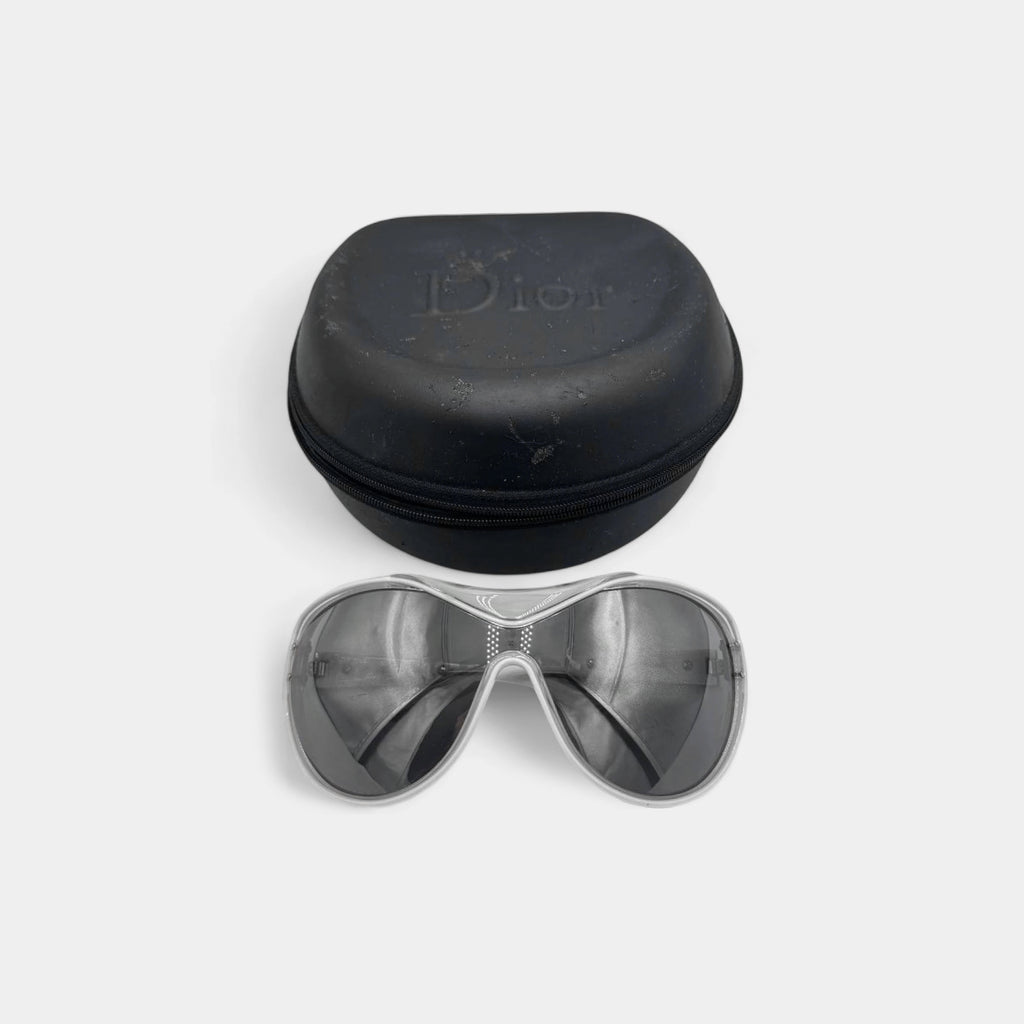 Christian Dior 2000's "Dior Striking" Oversized White Sunglasses