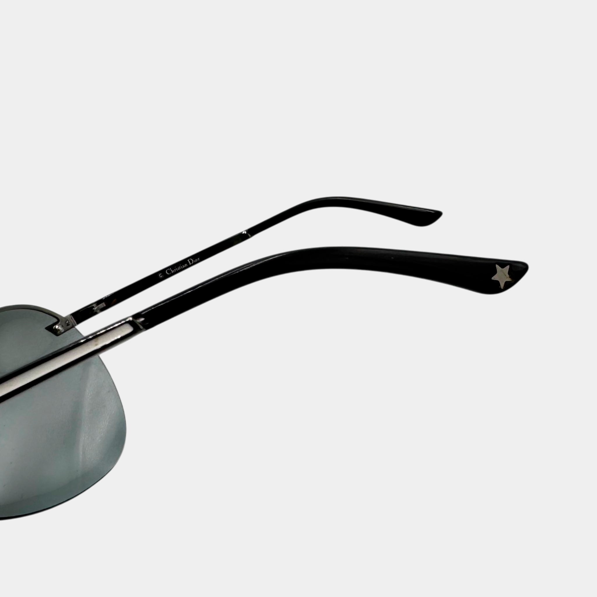 Dior 2000's Gunmetal Oversized Shield Sunglasses