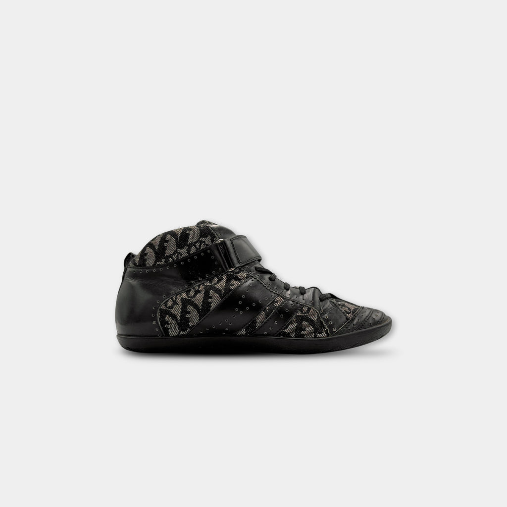 Christian Dior 2004 Monogram Canvas Mid-Top Sneakers