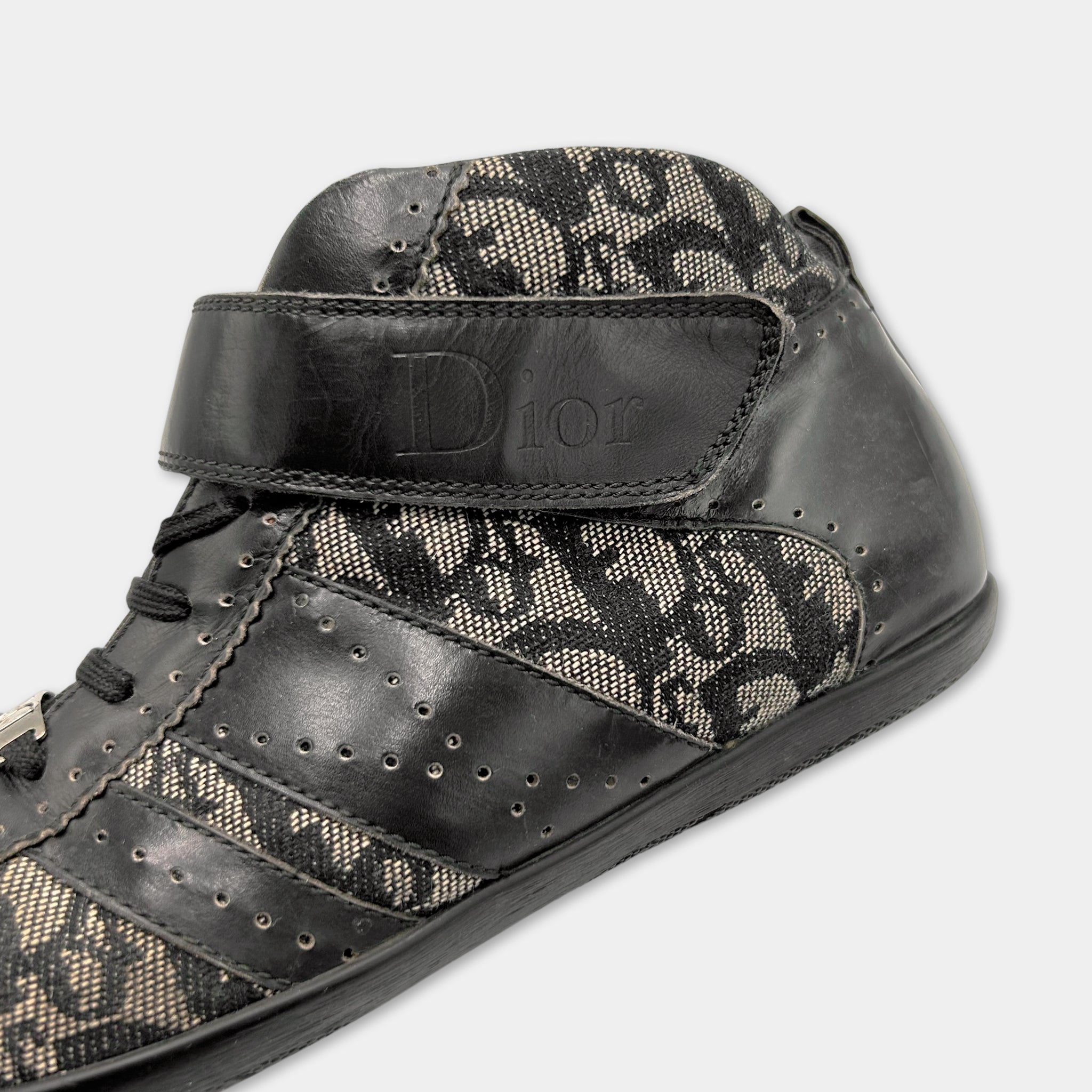 Christian Dior 2004 Monogram Canvas Mid-Top Sneakers