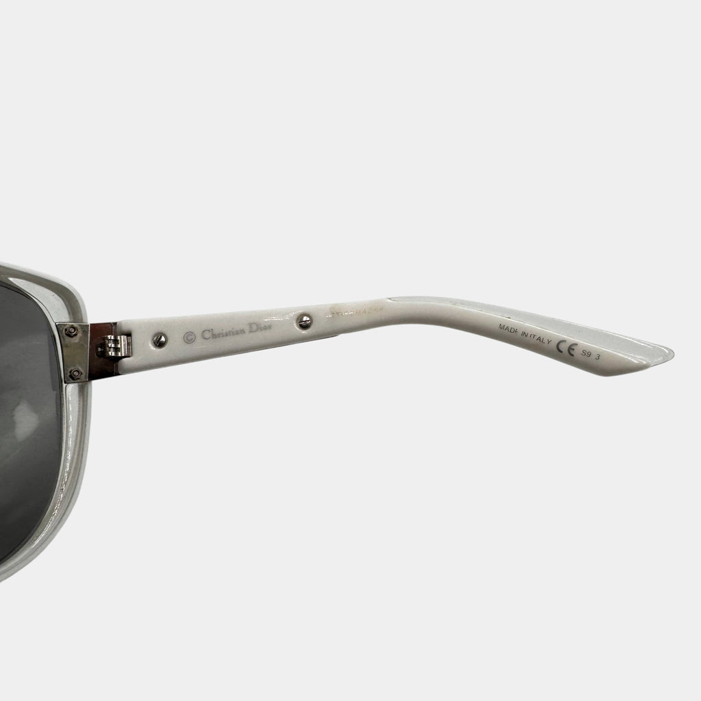 Christian Dior 2000's "Dior Striking" Oversized White Sunglasses
