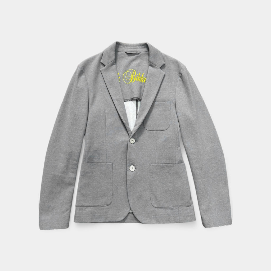 Dirk Bikkembergs Grey Jersey Cotton Unstructured Two-Button Blazer