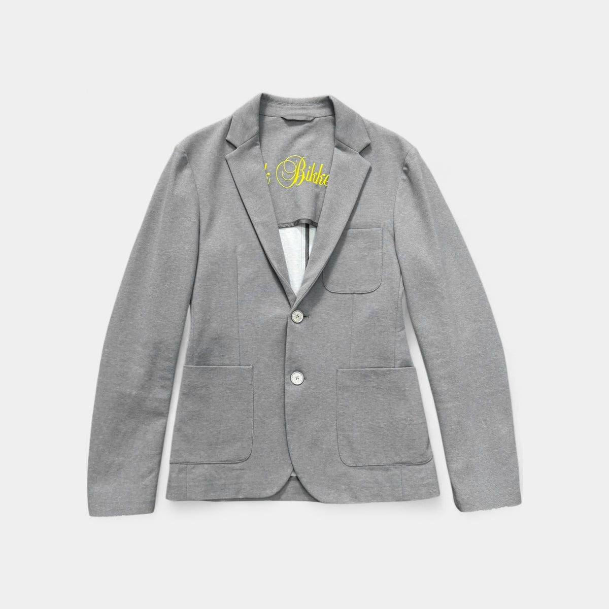 Dirk Bikkembergs Grey Jersey Cotton Unstructured Two-Button Blazer