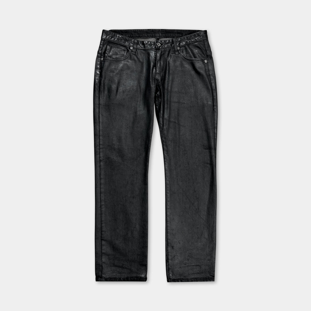 Dirk Bikkembergs Waxed Black Denim Jeans