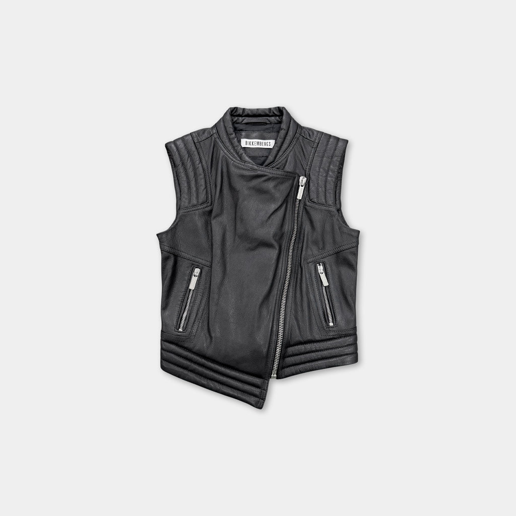 Dirk Bikkembergs Avant-Garde Black Leather Vest