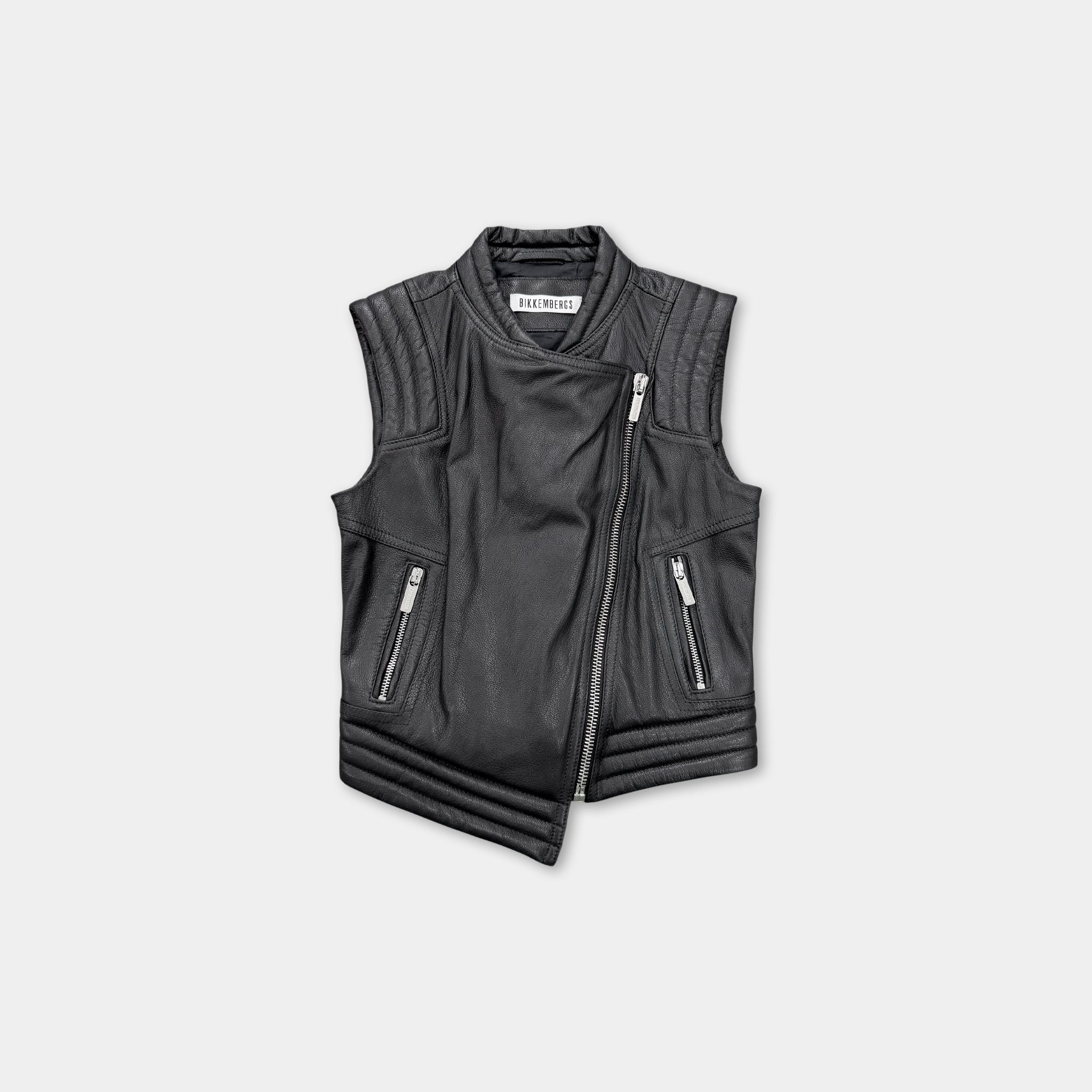 Dirk Bikkembergs Avant-Garde Black Leather Vest