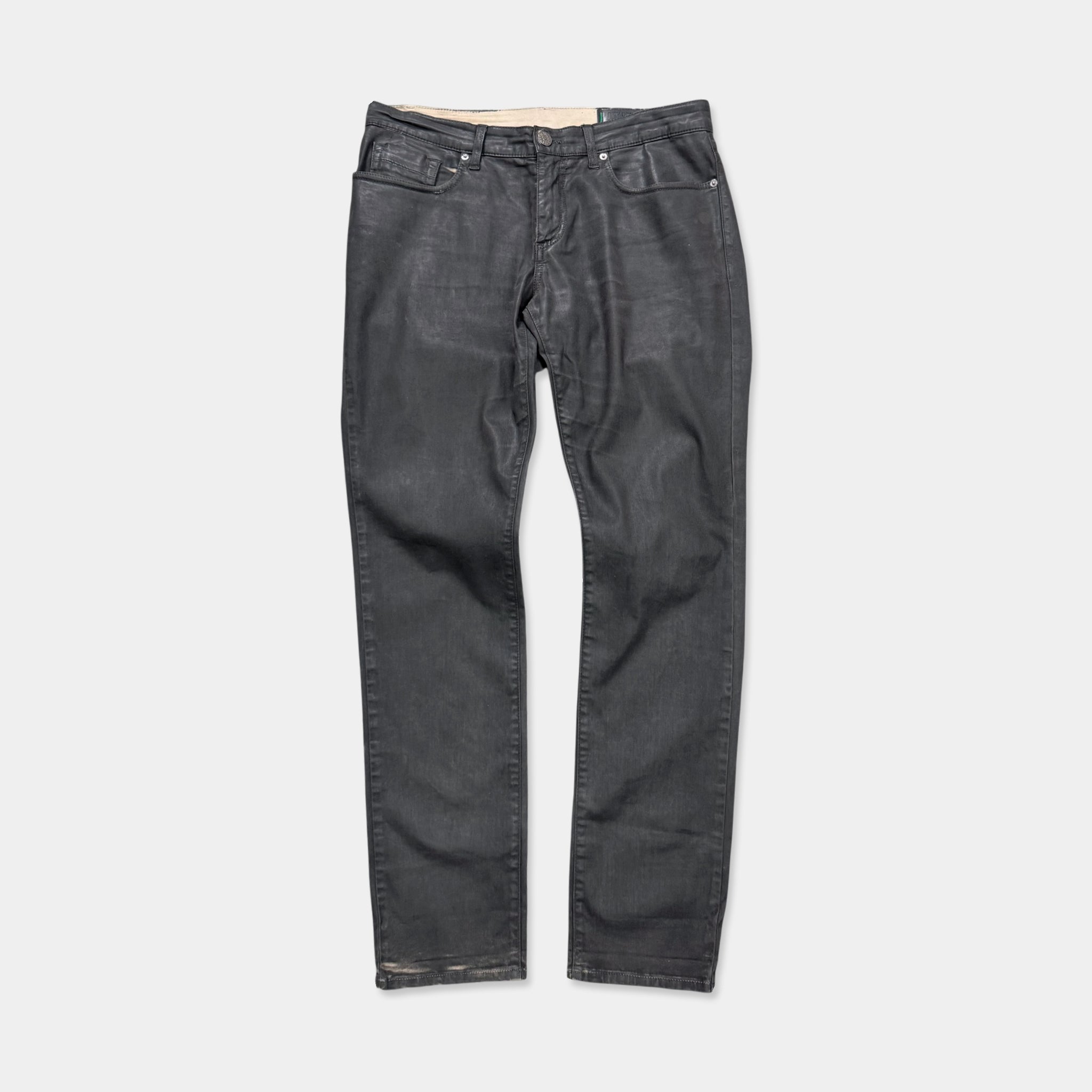 Dirk Bikkembergs Dark Grey Coated Pants
