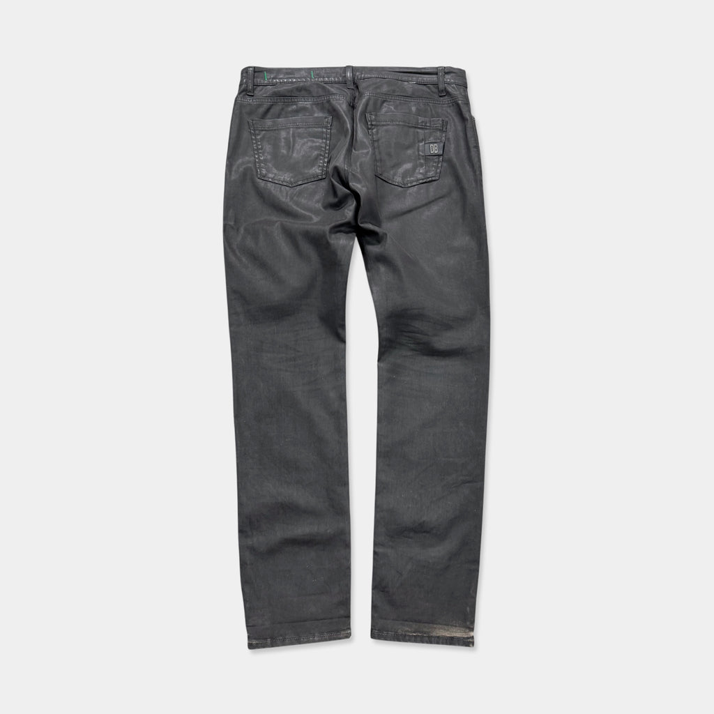 Dirk Bikkembergs Dark Grey Coated Pants