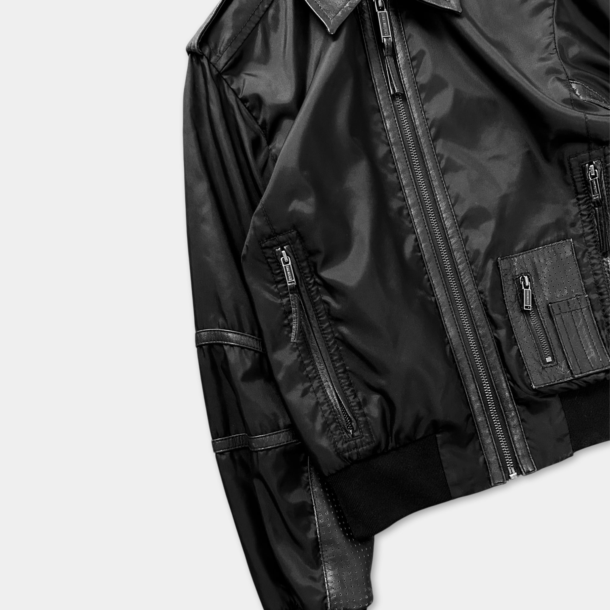 Dirk Bikkembers Jacket With Leather Appliqués