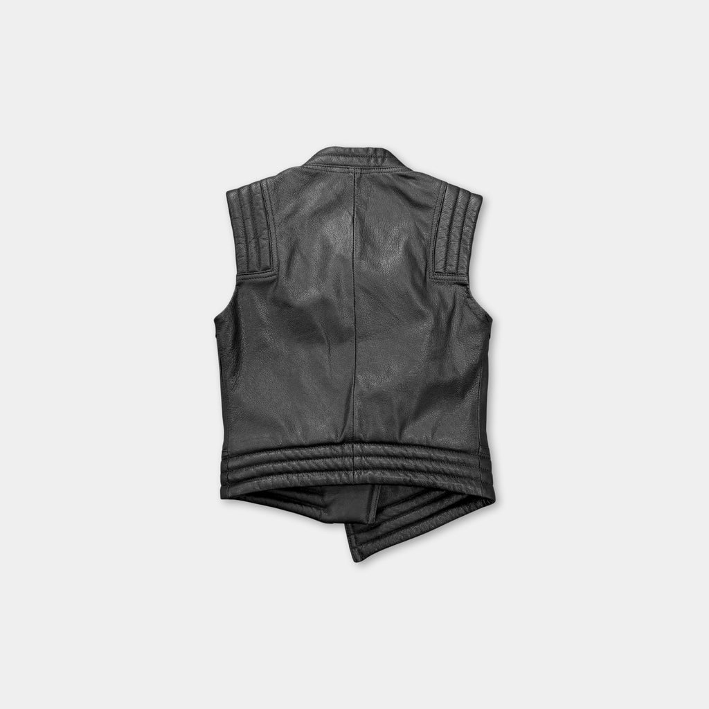 Dirk Bikkembergs Avant-Garde Black Leather Vest