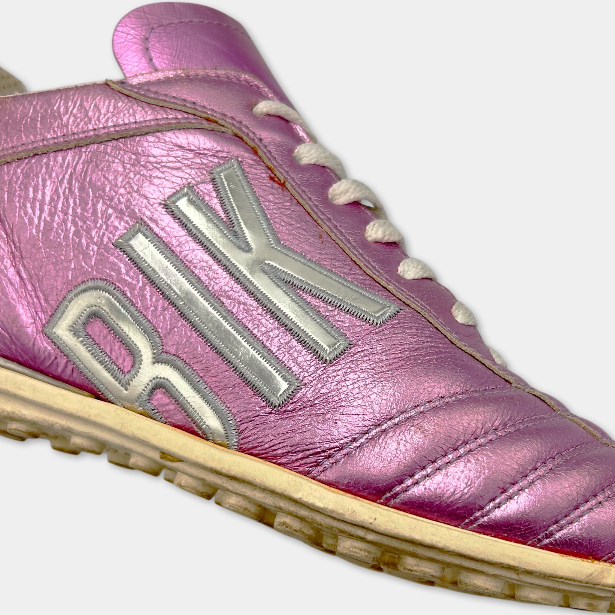 Dirk Bikkembergs Metallic Pink Soccer Sneakers