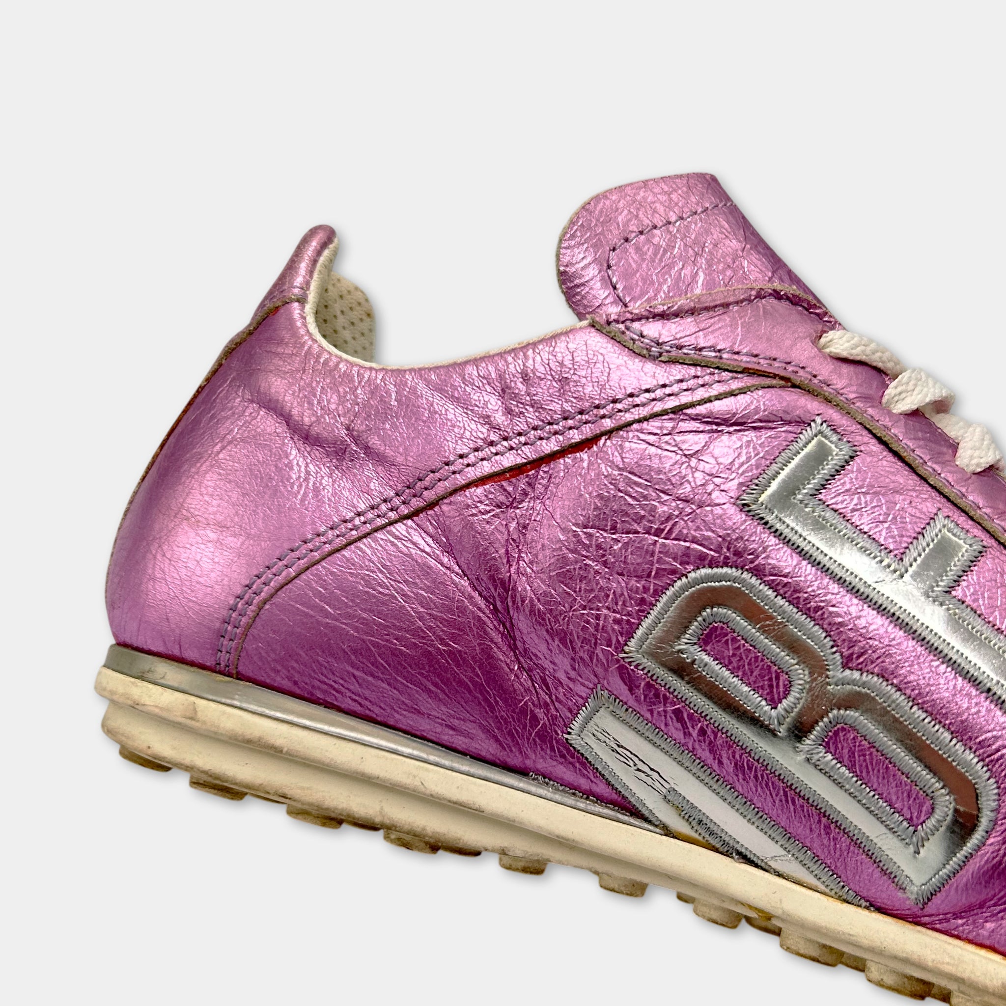 Dirk Bikkembergs Metallic Pink Soccer Sneakers