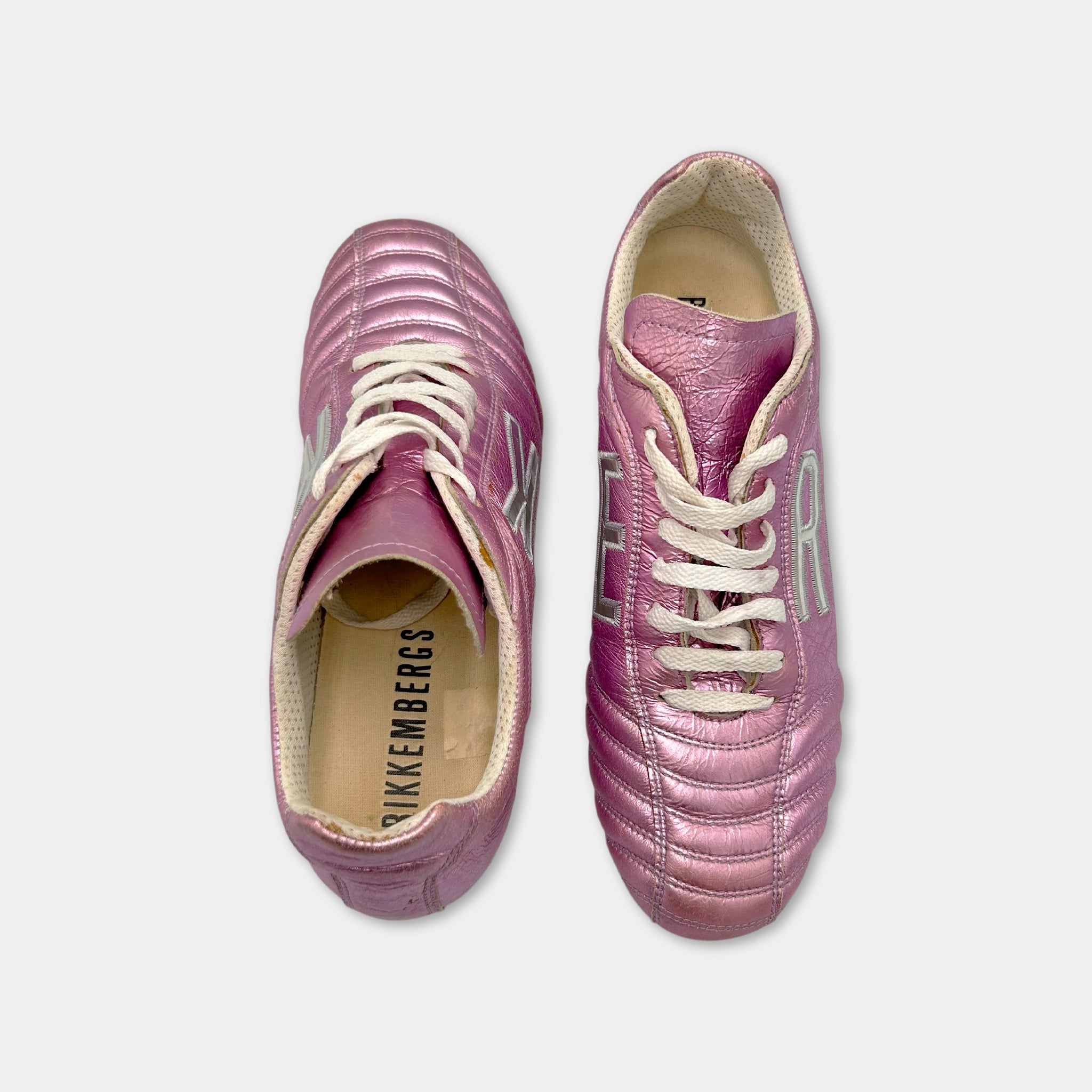 Dirk Bikkembergs Metallic Pink Soccer Sneakers