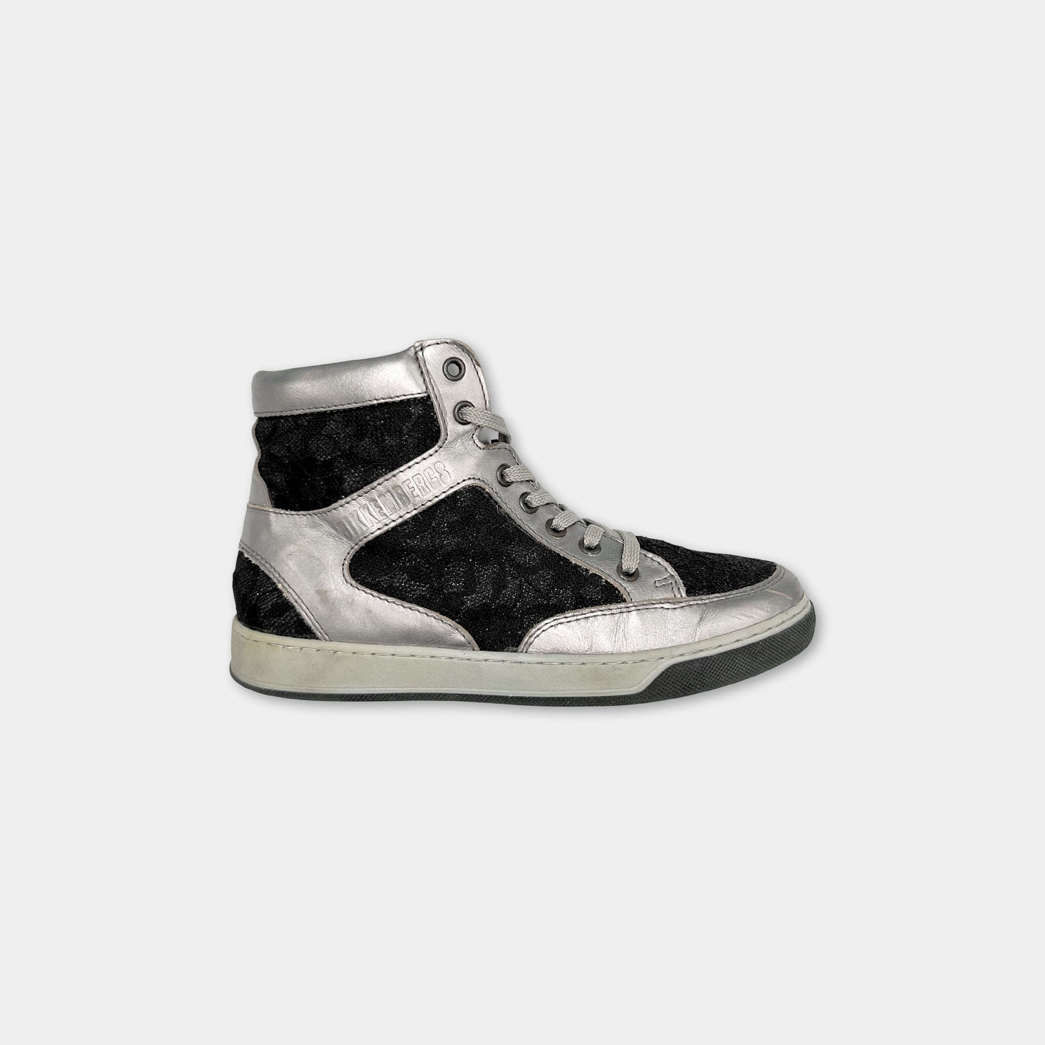 Dirk Bikkembergs Silver Black High Sneakers