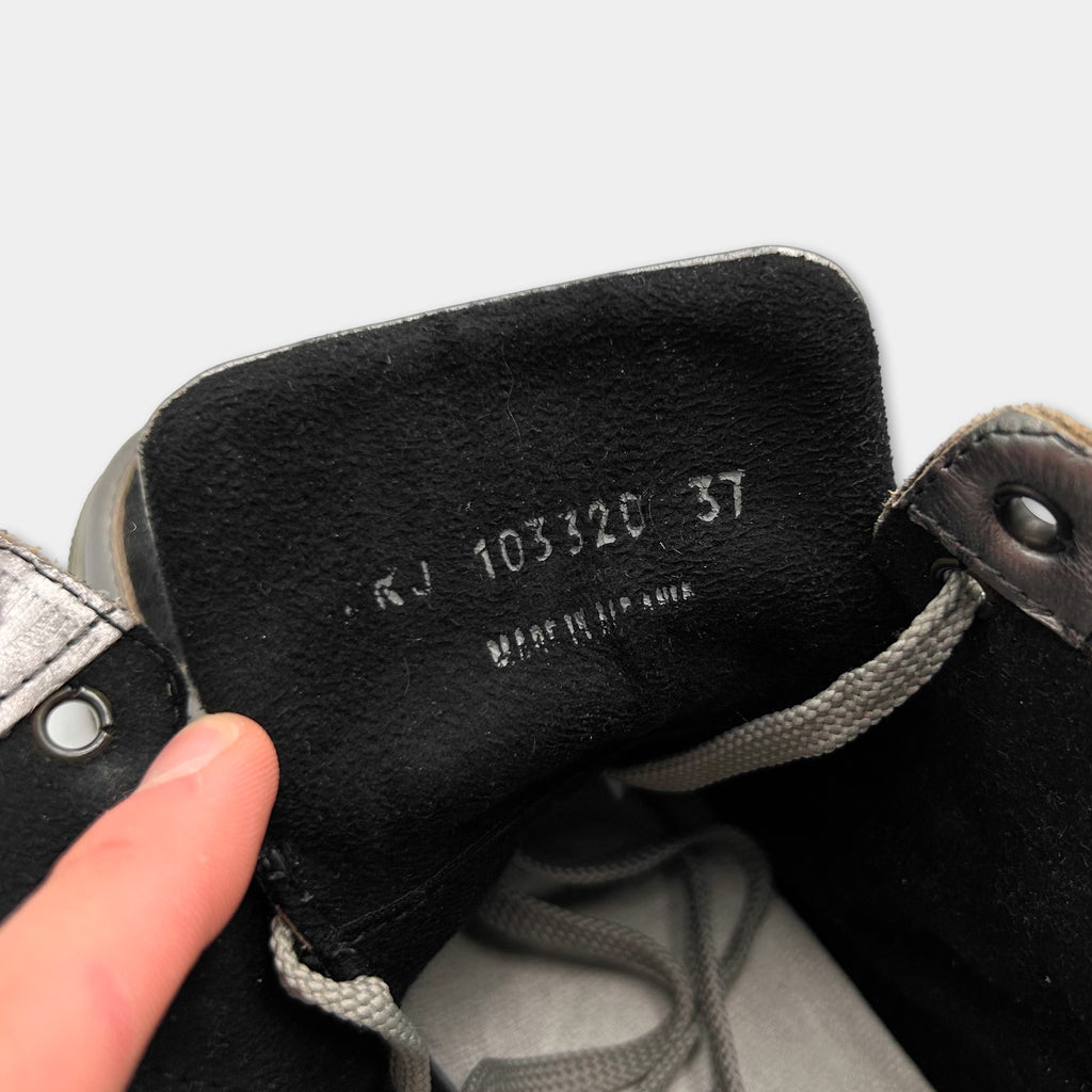 Dirk Bikkembergs Silver Black High Sneakers