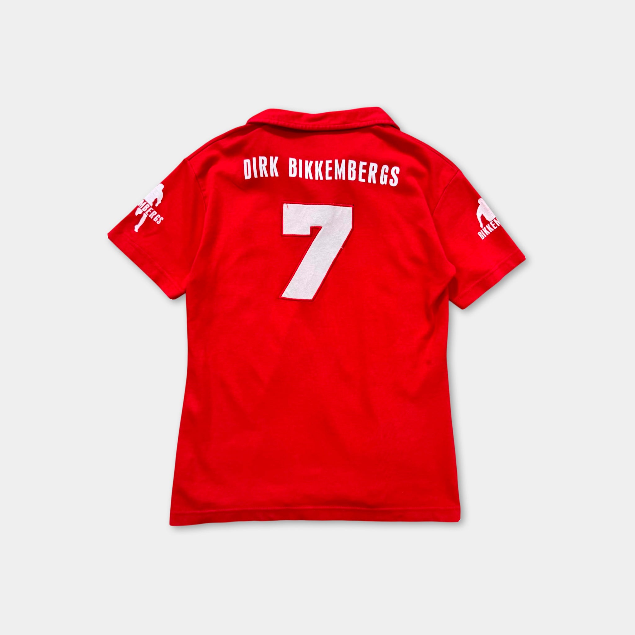 Dirk Bikkembergs Red Soccer Jersey Style Polo Shirt