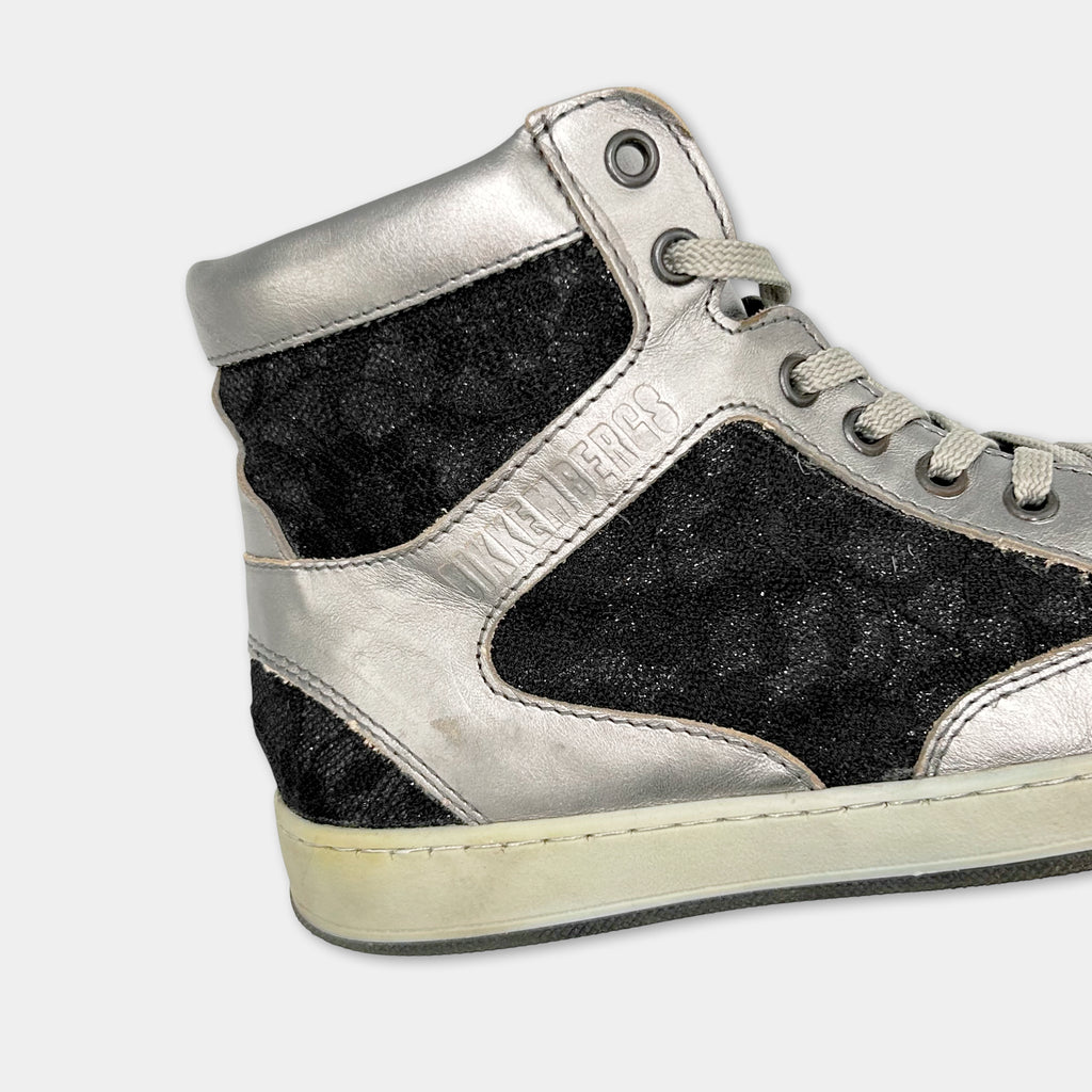 Dirk Bikkembergs Silver Black High Sneakers