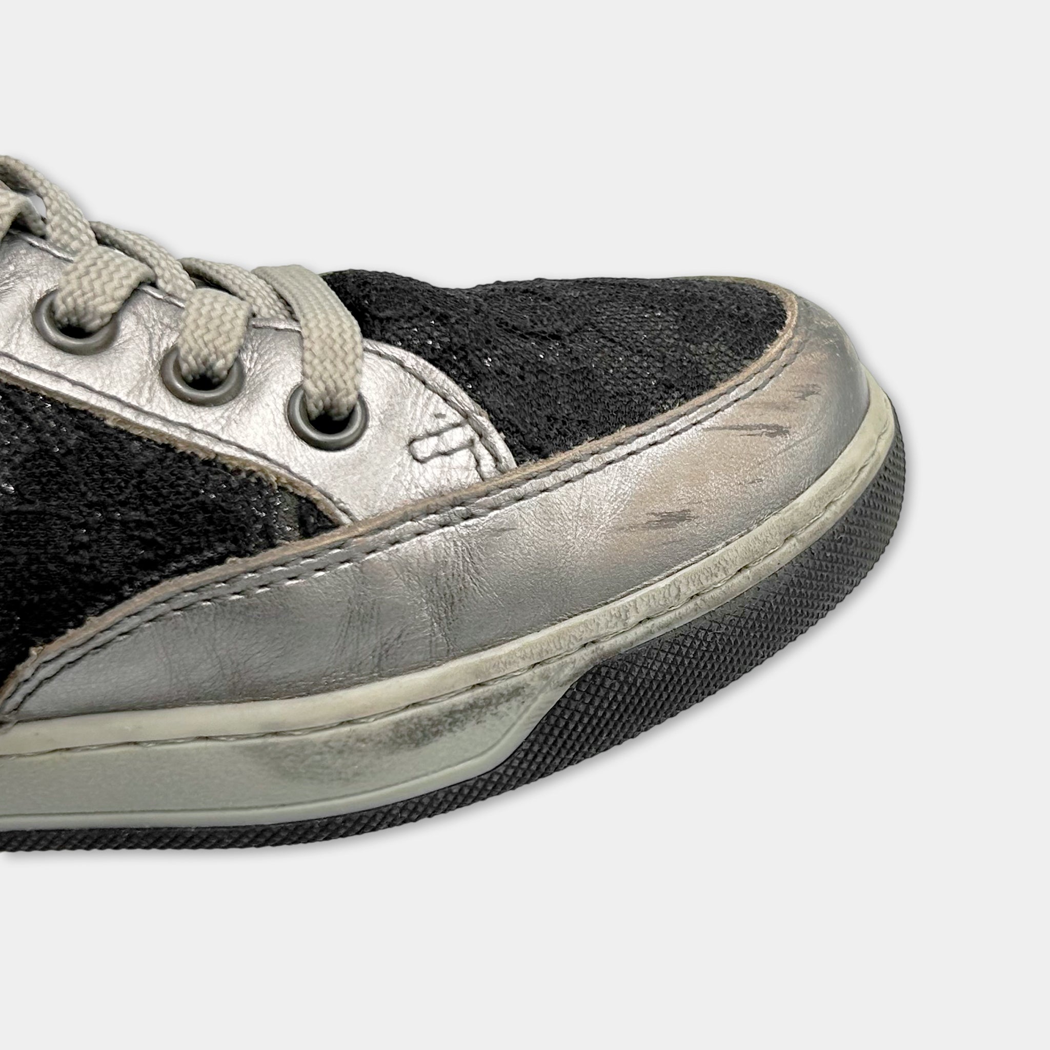 Dirk Bikkembergs Silver Black High Sneakers