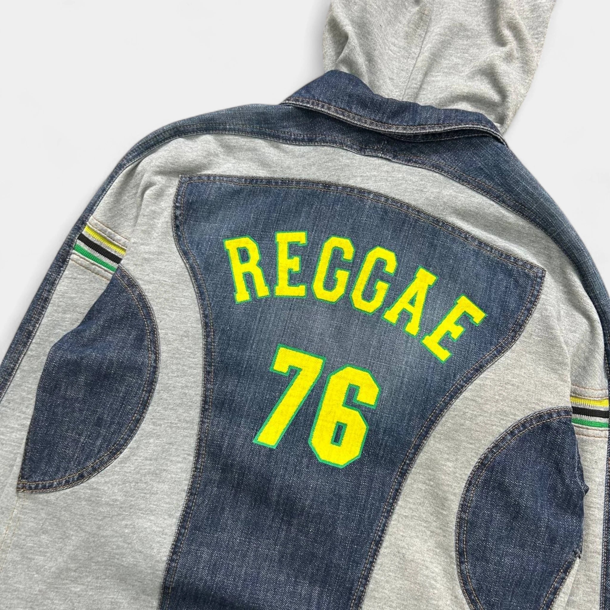 2000s Dolce & Gabbana "REGGAE 76" Denim Hooded Jacket