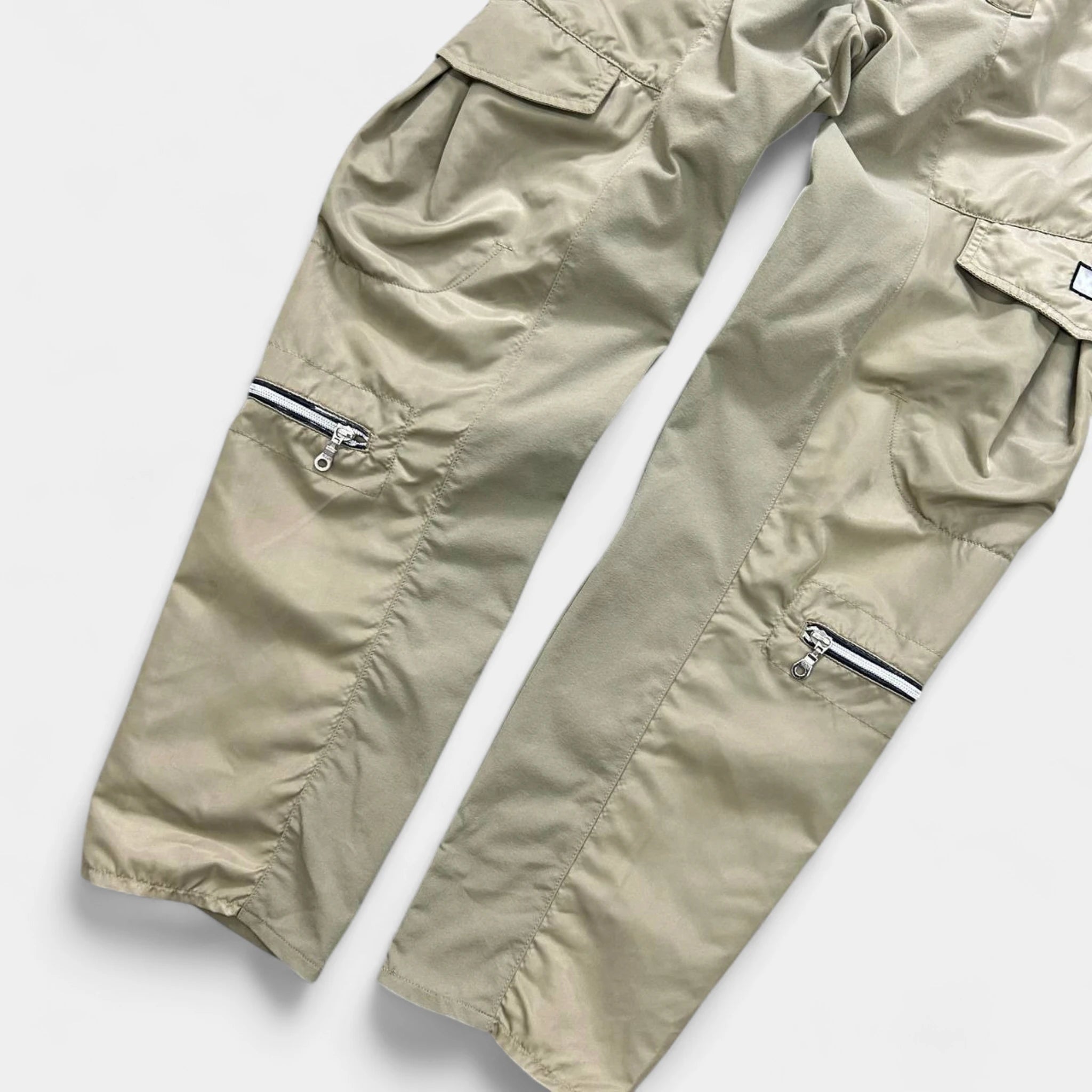 Marithé + François Girbaud 2000s Technical Nylon Cargo Pants Khaki Green