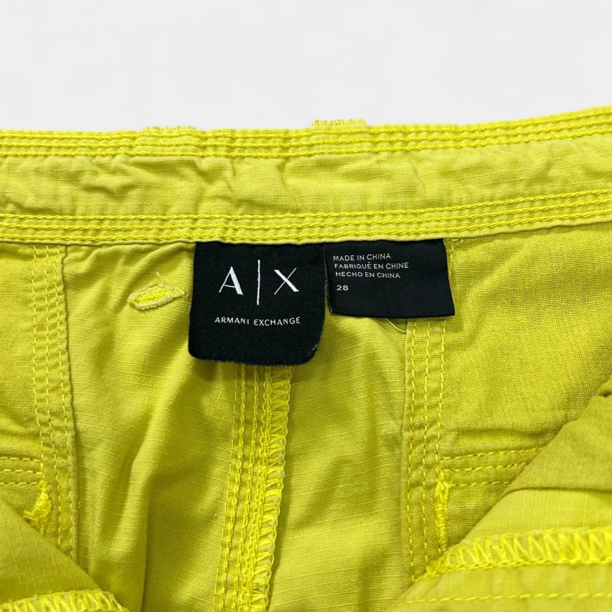 Armani Exchange Utilitarian Yellow Cargo Shorts