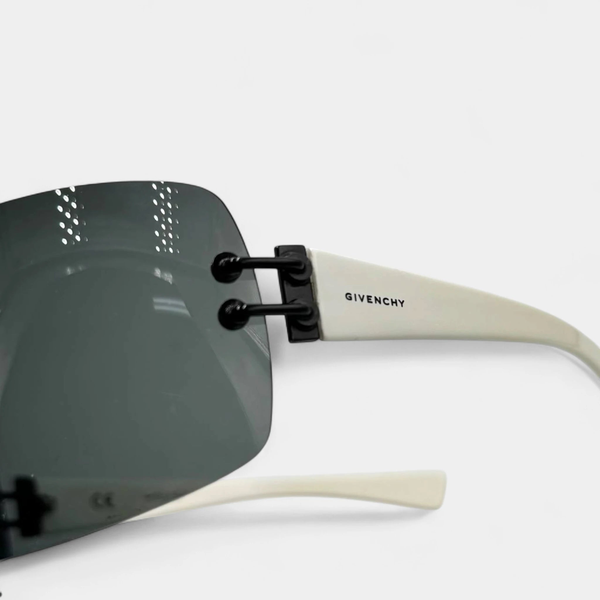 Givenchy Rimless Shield Sunglasses Blue Lenses