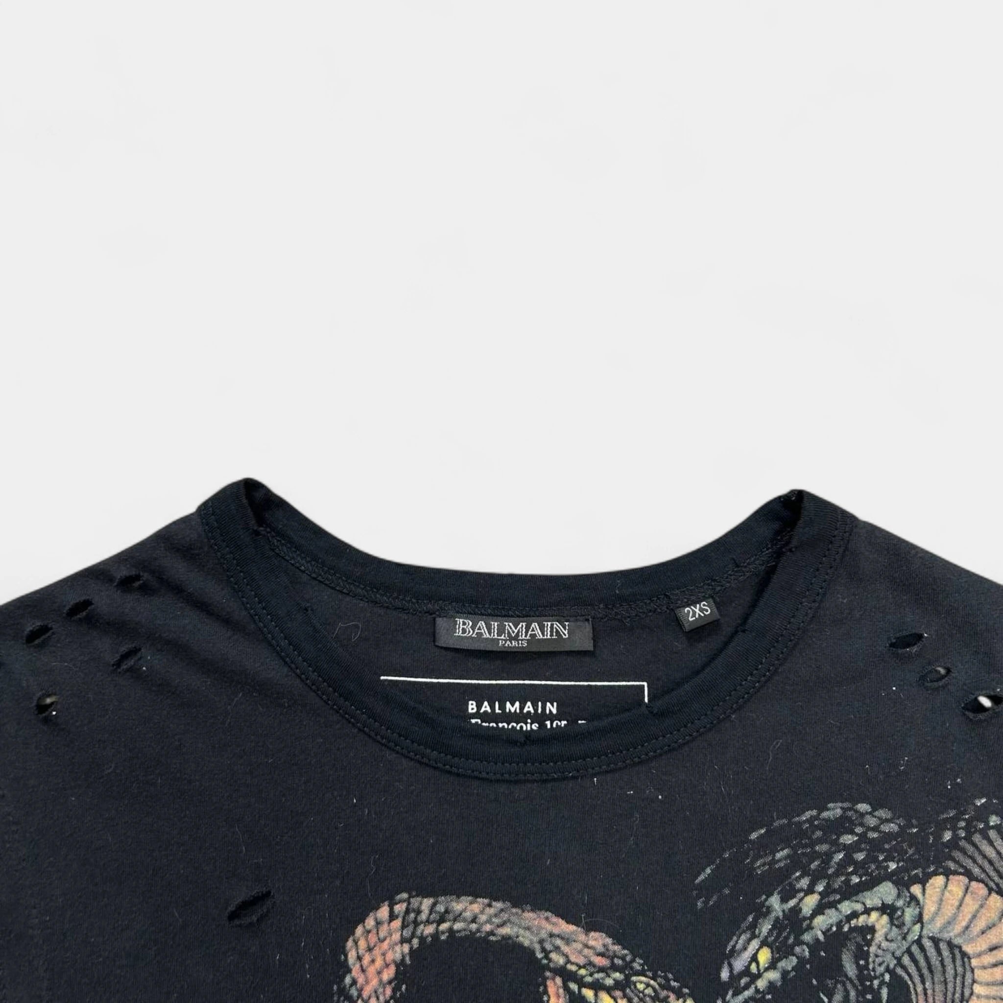 Balmain Distressed Snake Graphic Tank Top