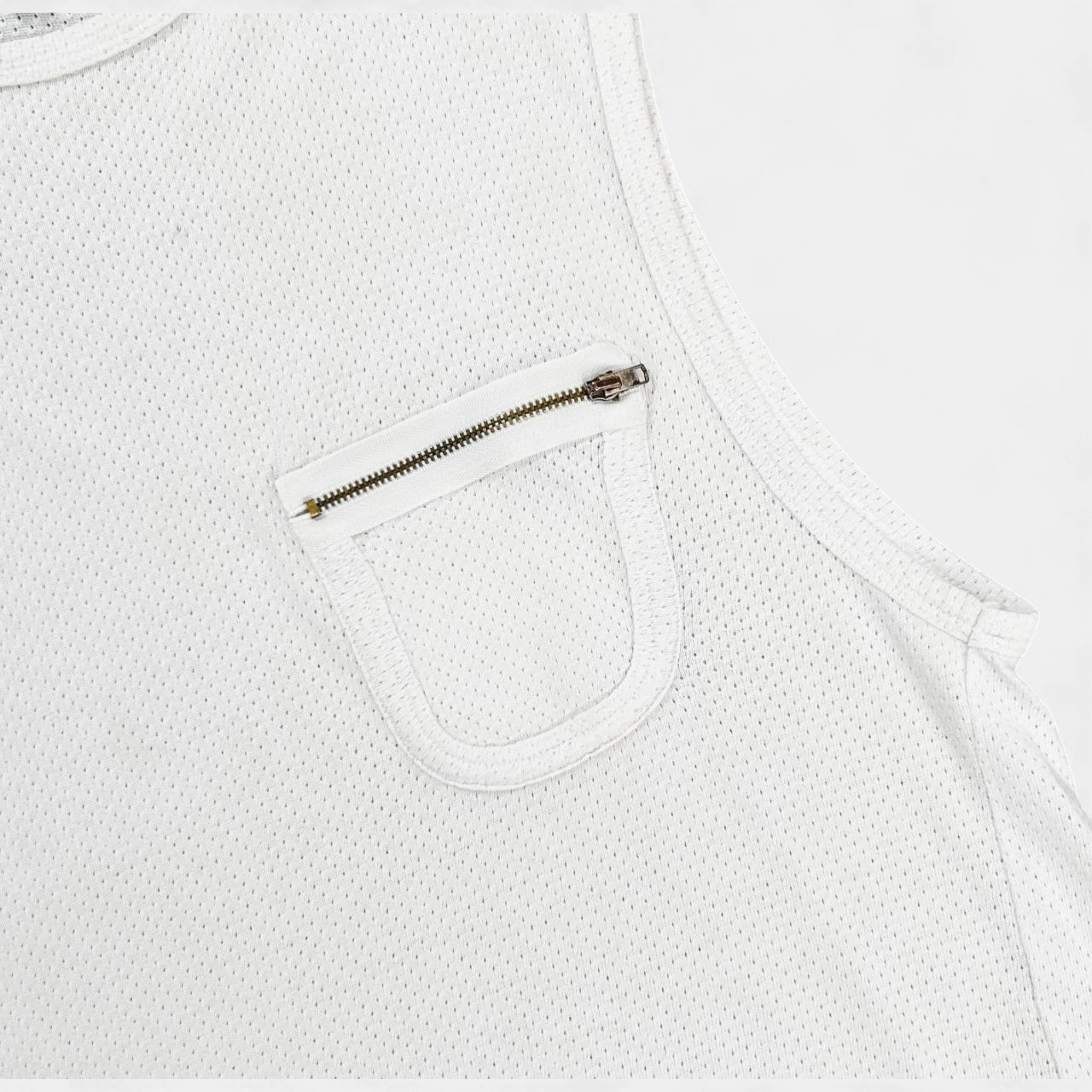 Raf Simons 2005 Zipper-Pocket Sleeveless White Tank Top
