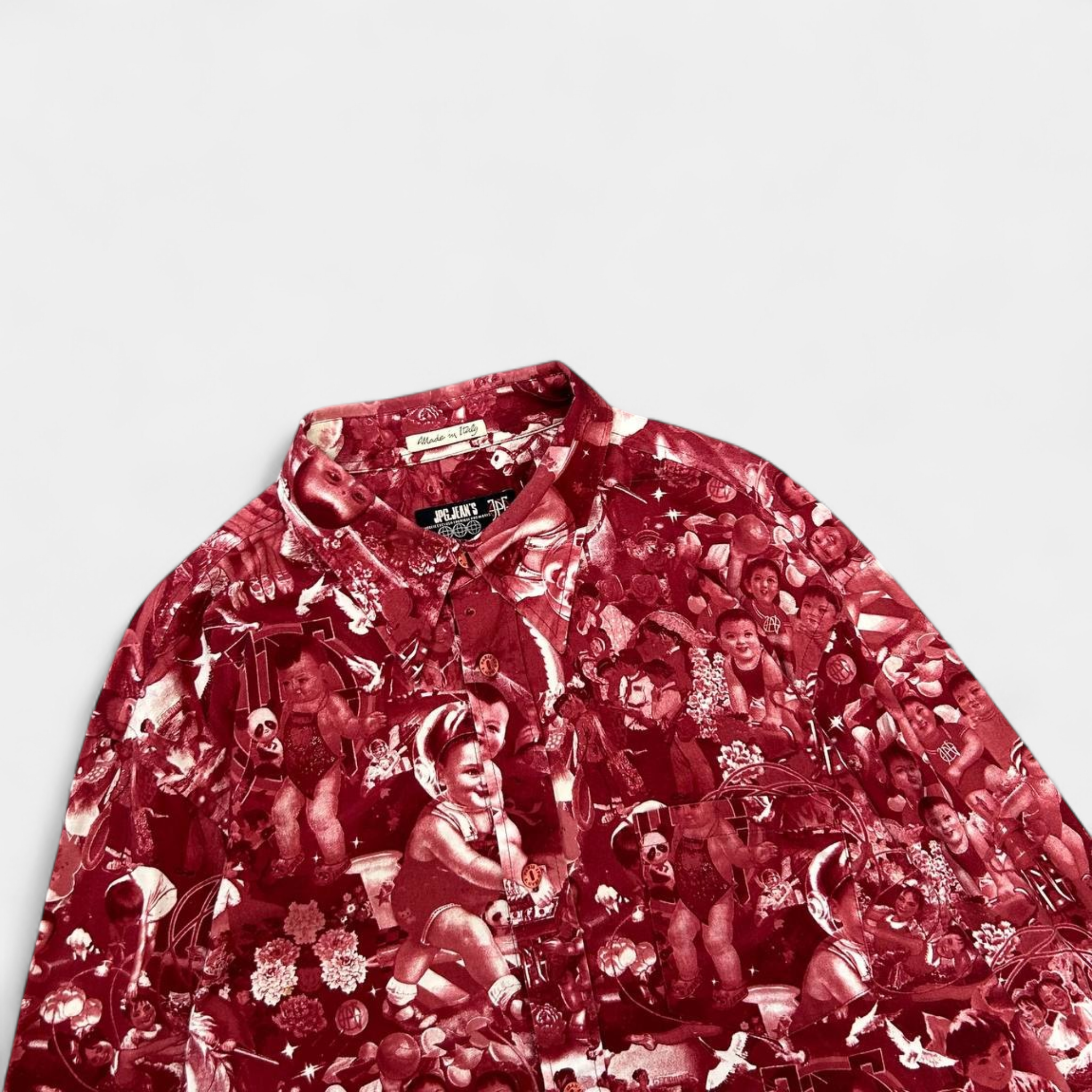 Jean Paul Gaultier 2000s Red Chinese Propaganda Button Shirt