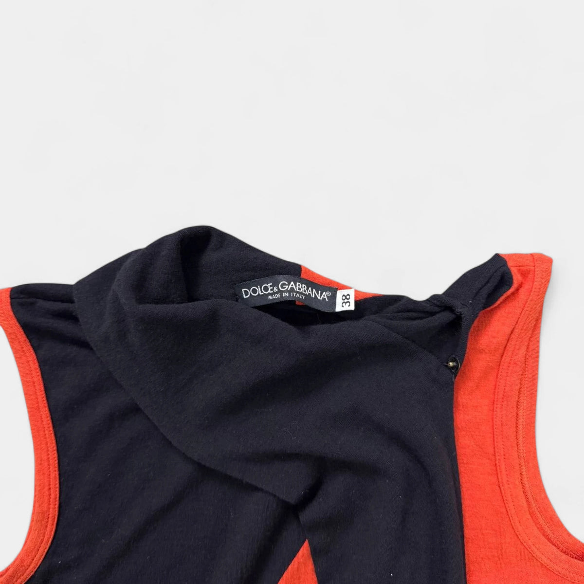 Dolce & Gabbana Asymmetrical Scarf-Neck Sleeveless Top