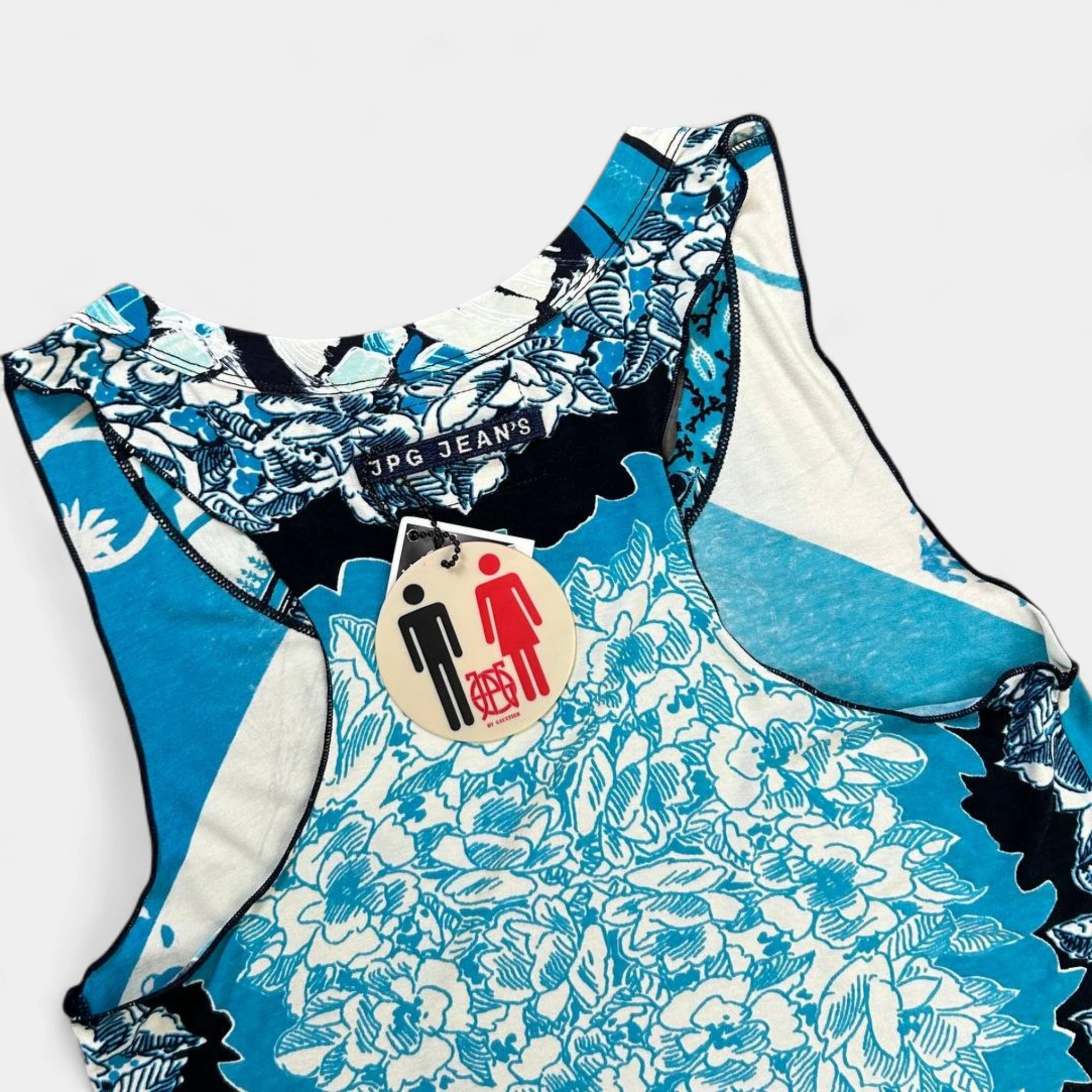Jean Paul Gaultier 2000's Floral Blue Tank Top