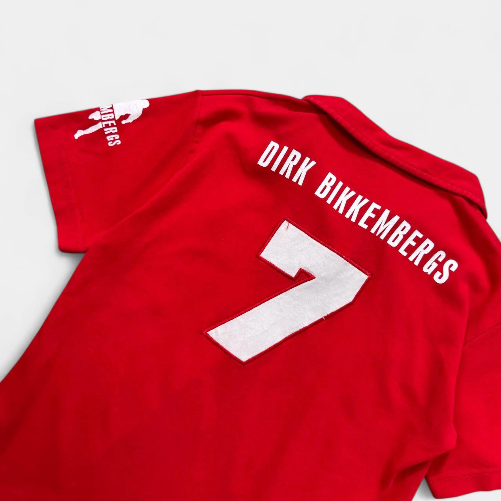 Dirk Bikkembergs Red Soccer Jersey Style Polo Shirt
