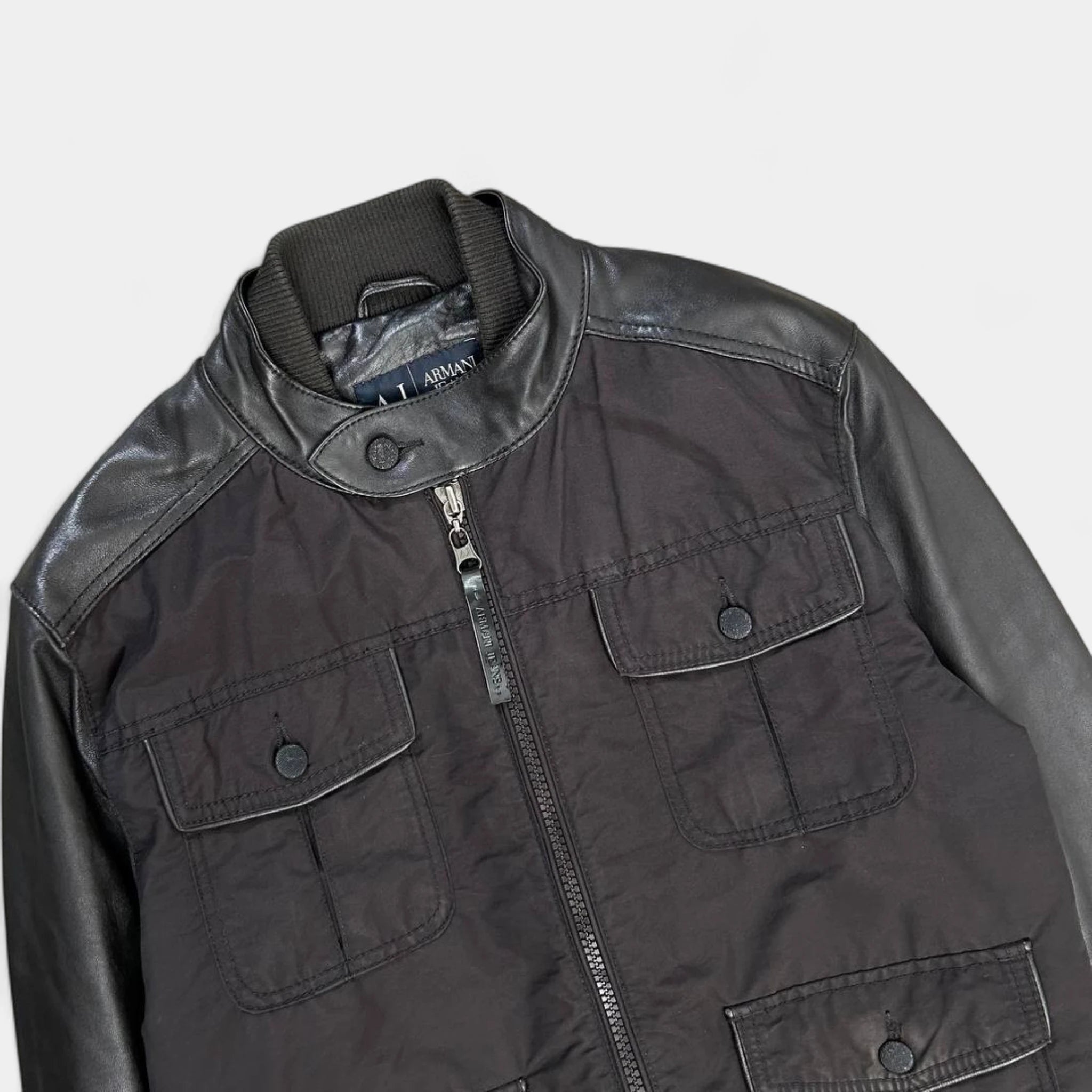 Armani Jeans Nylon Leather Cargo Jacket