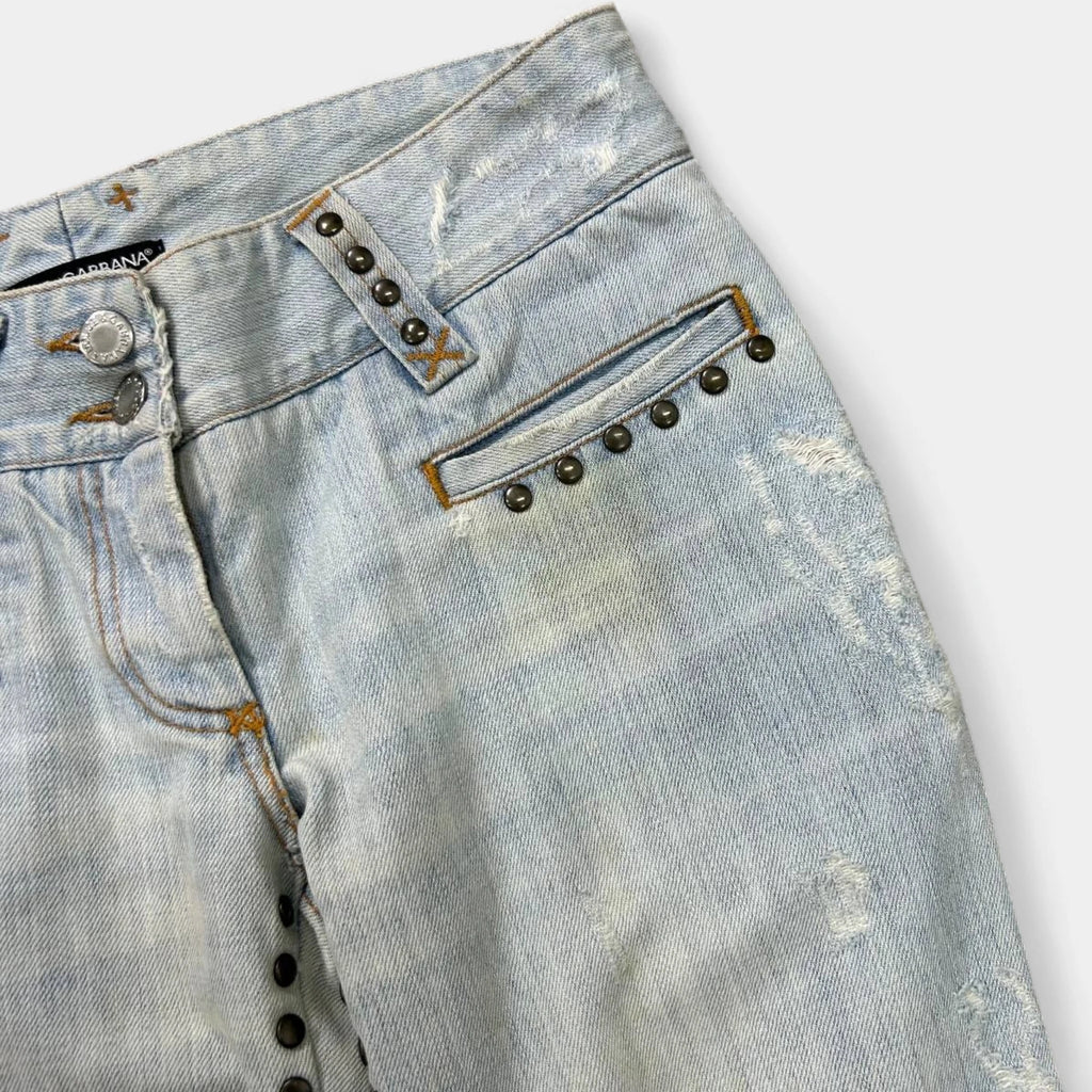 Dolce & Gabbana Mainline Studded Flared Denim Jeans