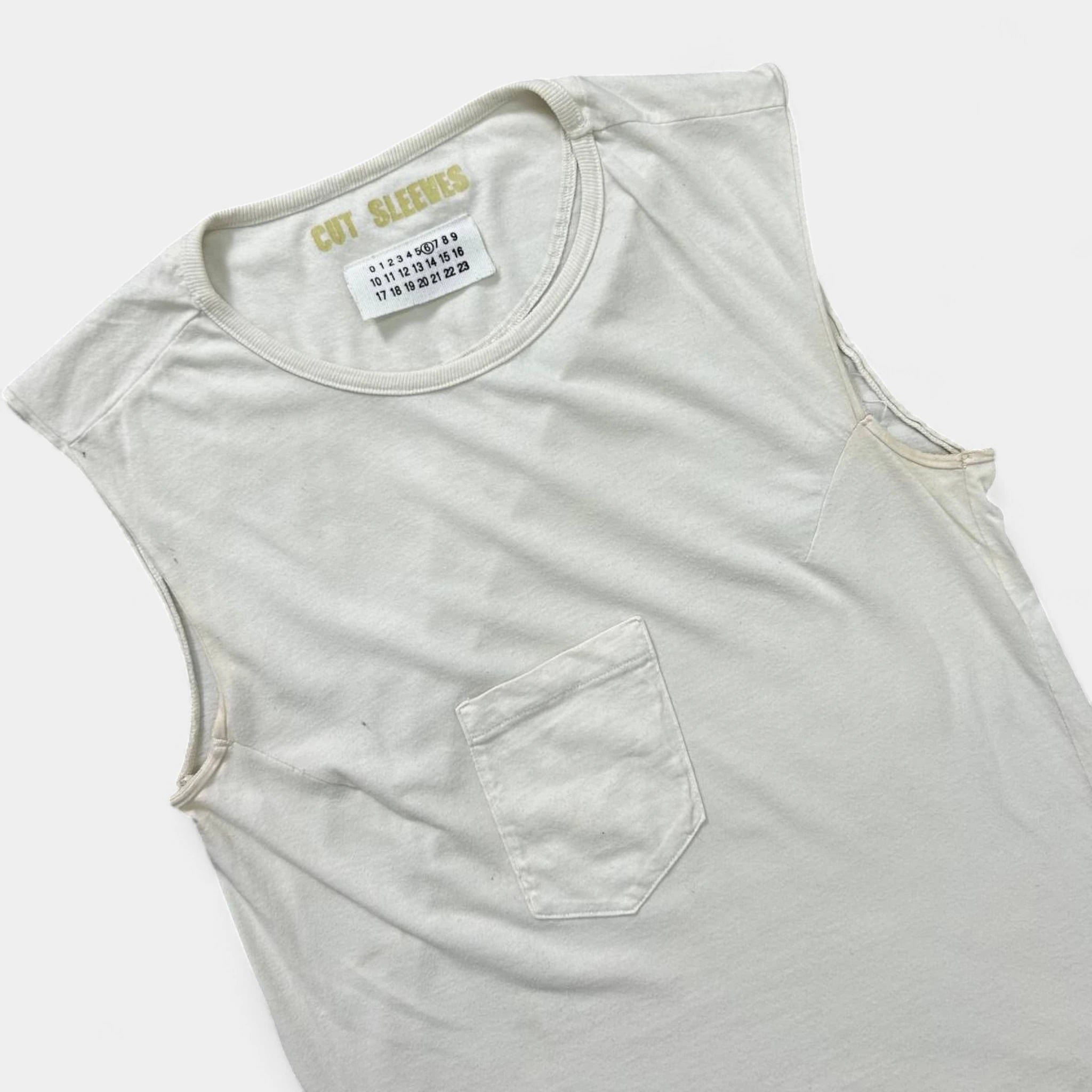 Maison Margiela MM6 Cotton White Sleeveless T-Shirt