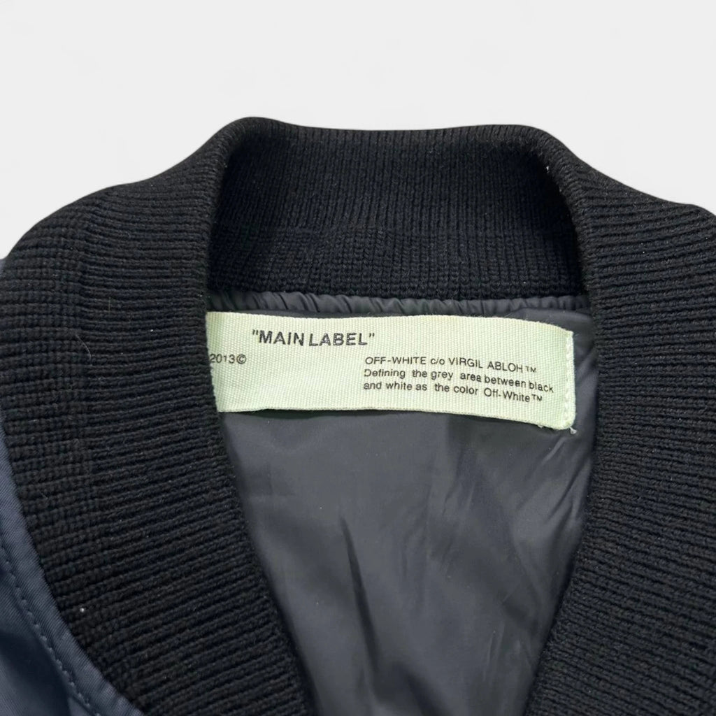 Off-White Reflective "Arrows" Navy Bomber Jacket