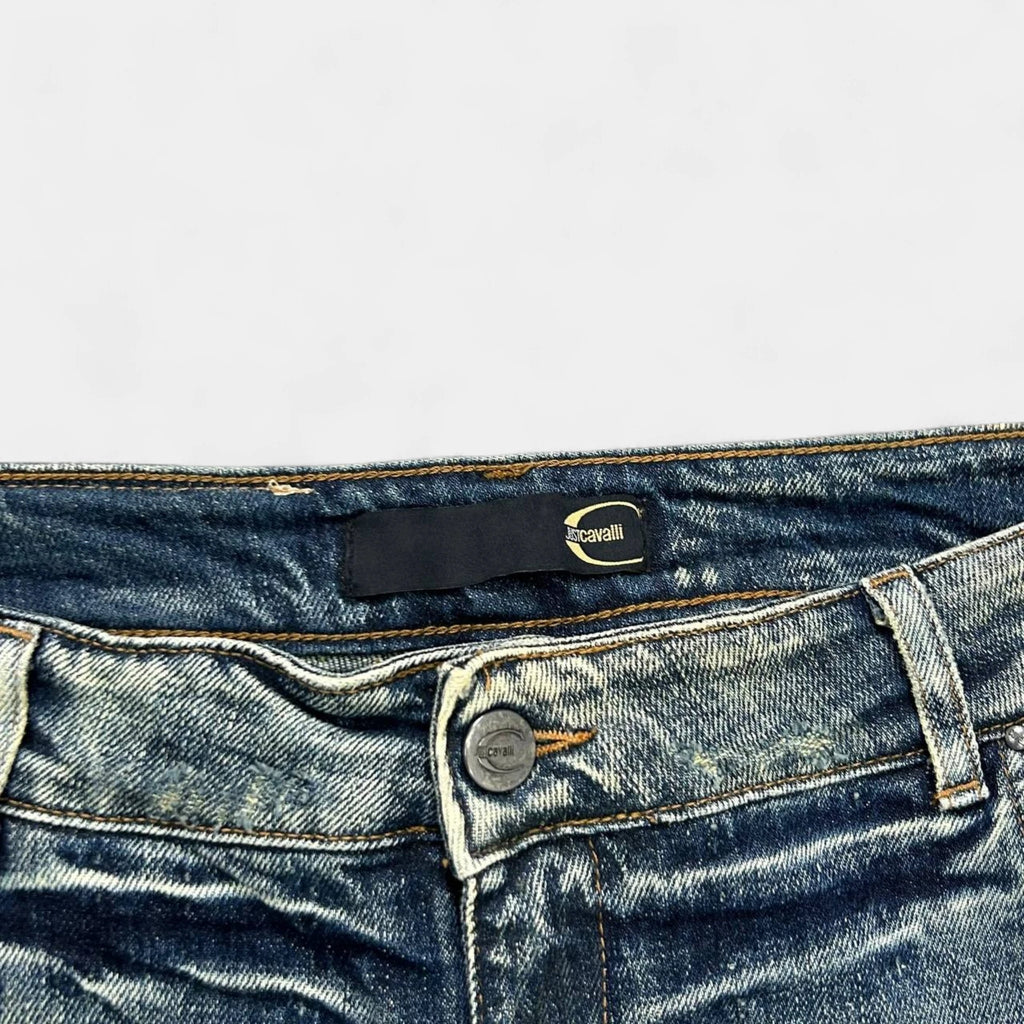 Just Cavalli 2000s Floral Flared Denim Jeans