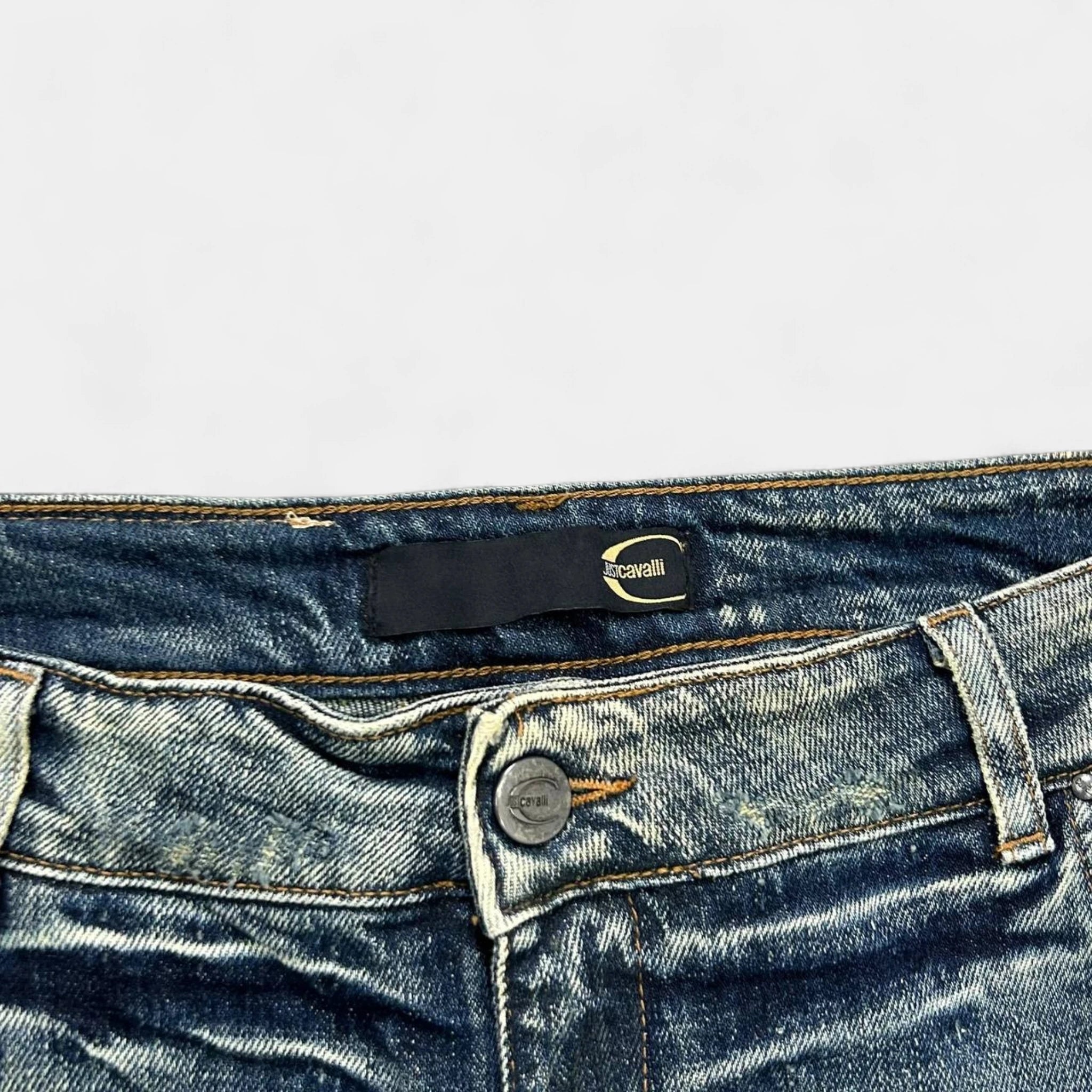 Just Cavalli 2000s Floral Flared Denim Jeans