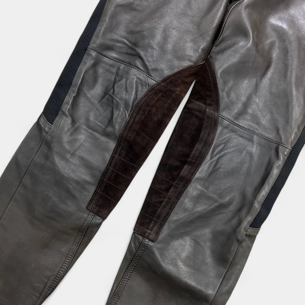 2000s Prada Brown Motorcycle Leather Pants