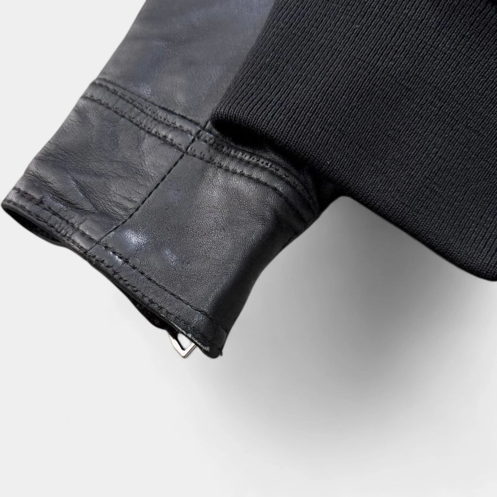 Dolce & Gabbana Multi-Pocket Black Leather Bomber Jacket