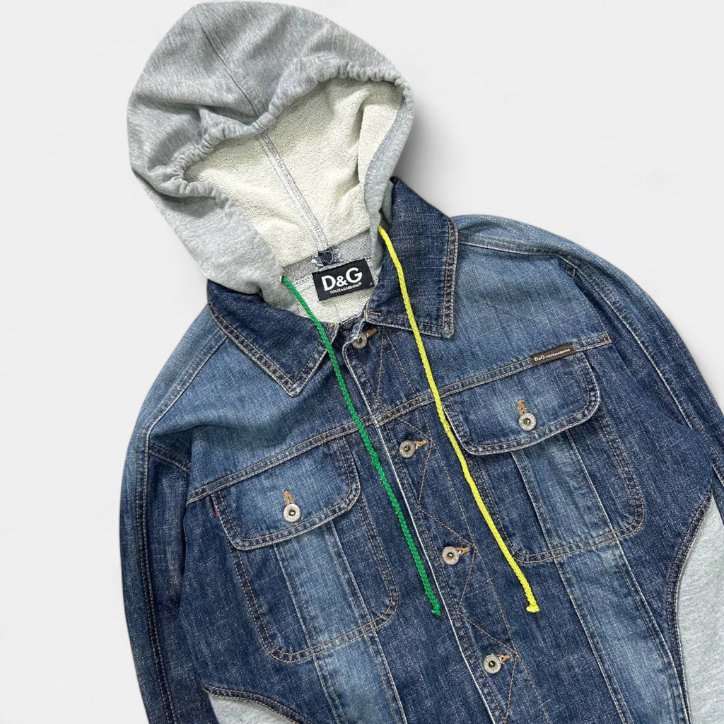 2000s Dolce & Gabbana "REGGAE 76" Denim Hooded Jacket
