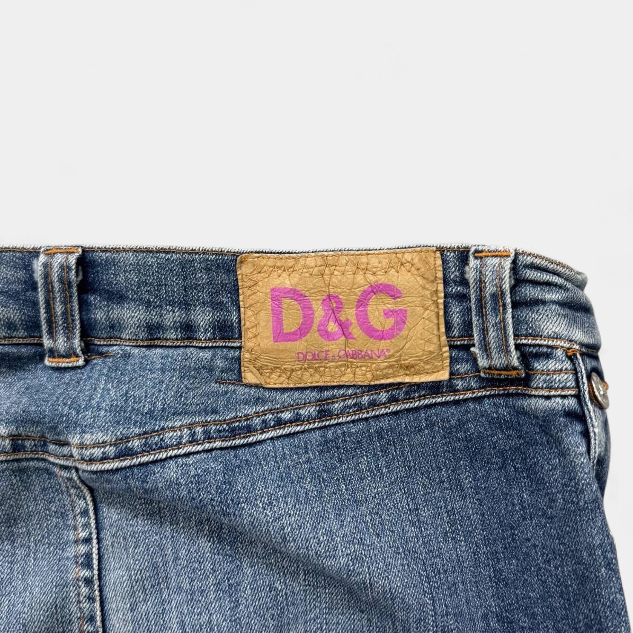 Dolce & Gabbana Full Side-Button Indigo Flare Jeans