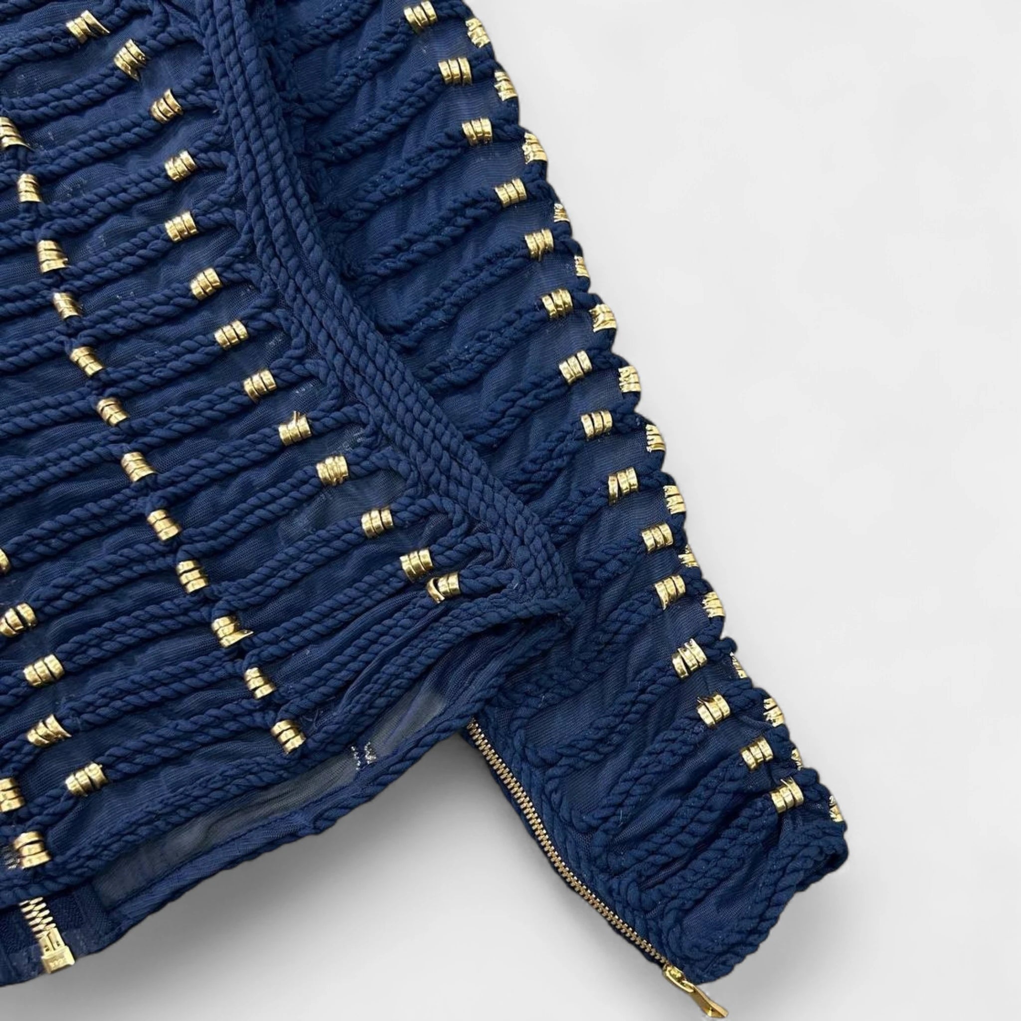 Balmain x H&M Navy Rope Gold Beaded Jacket