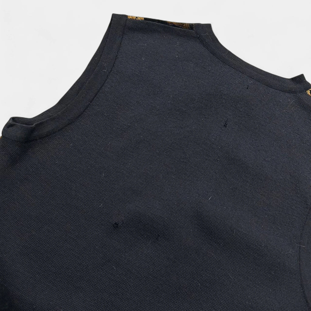 80's Loewe Virgin Wool Embroidered Vest Black