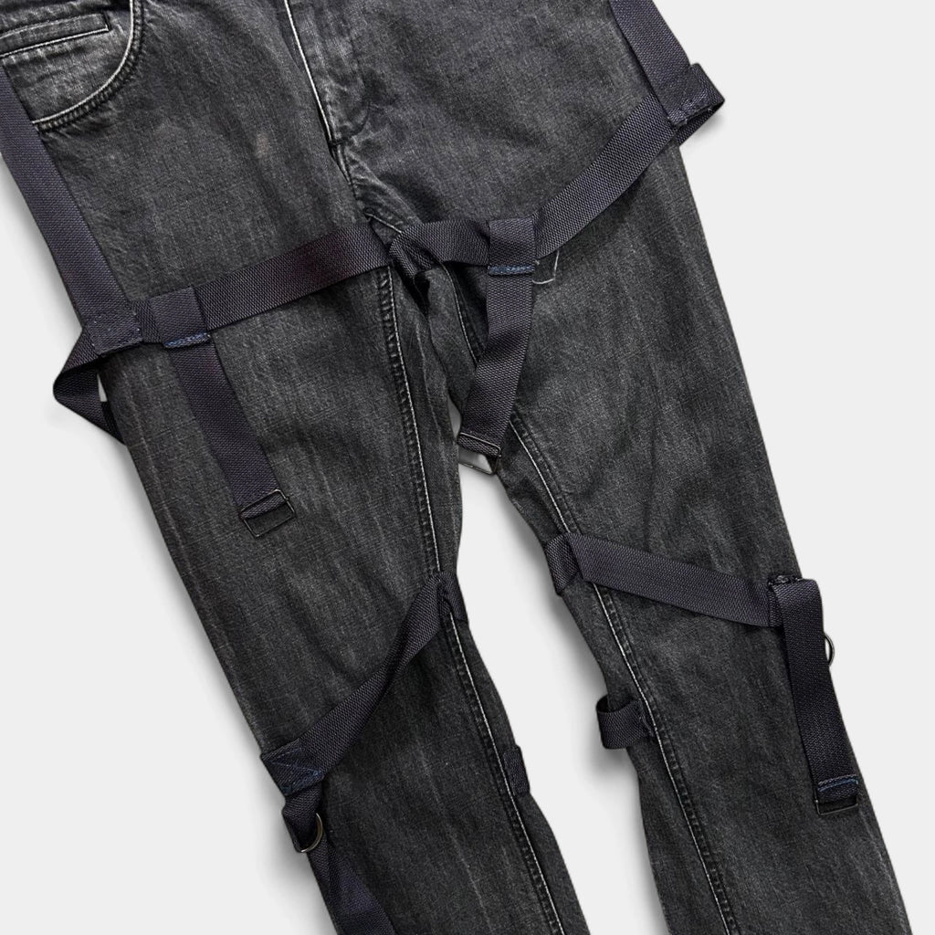 Dolce & Gabbana Bondage Straps Parachute Denim Pants