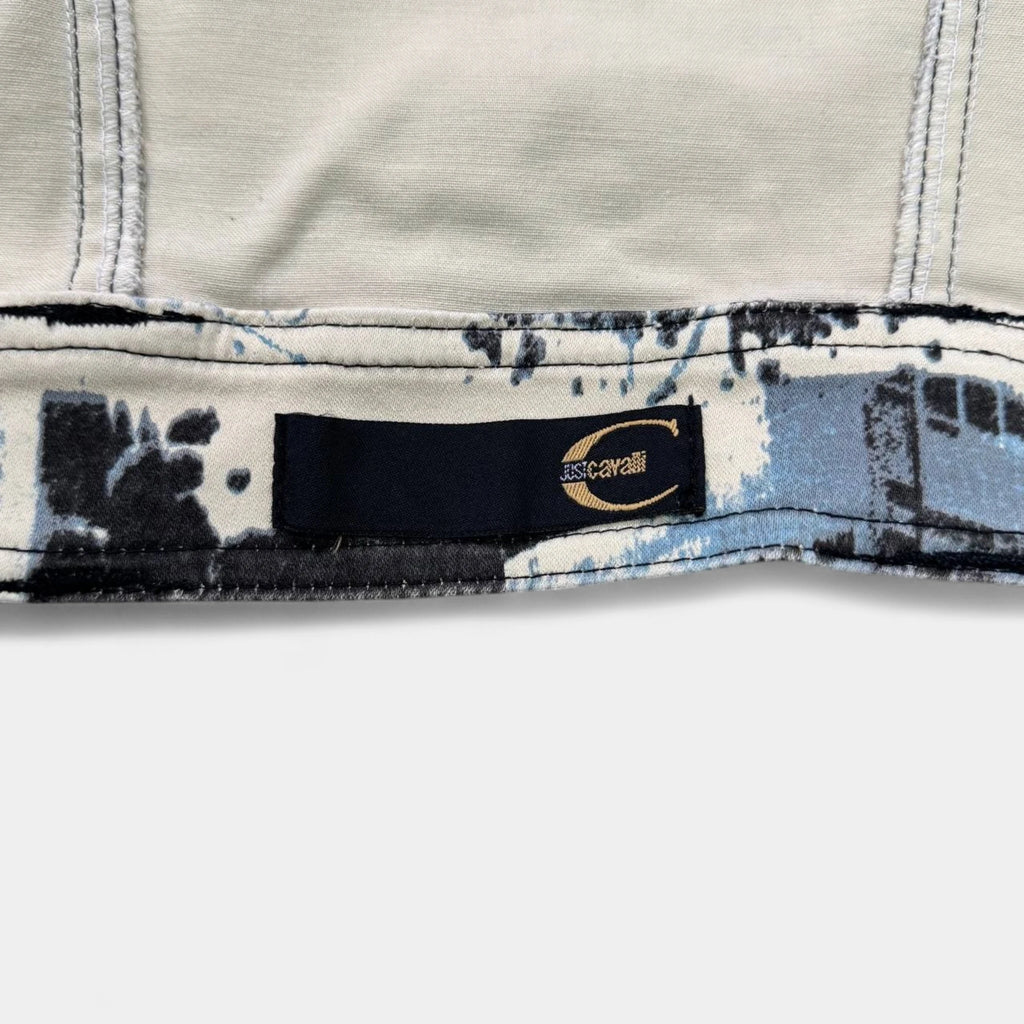 Just Cavalli Cityscape Graphic Denim Jacket
